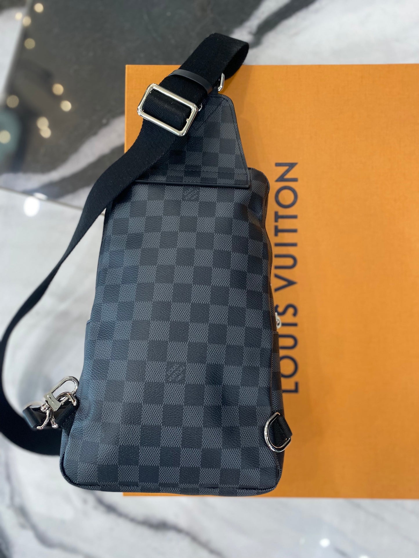 LOUIS VUITTON DAMIER GRAPHITE AVENUE SLING CROSSBODY BACKPACK
