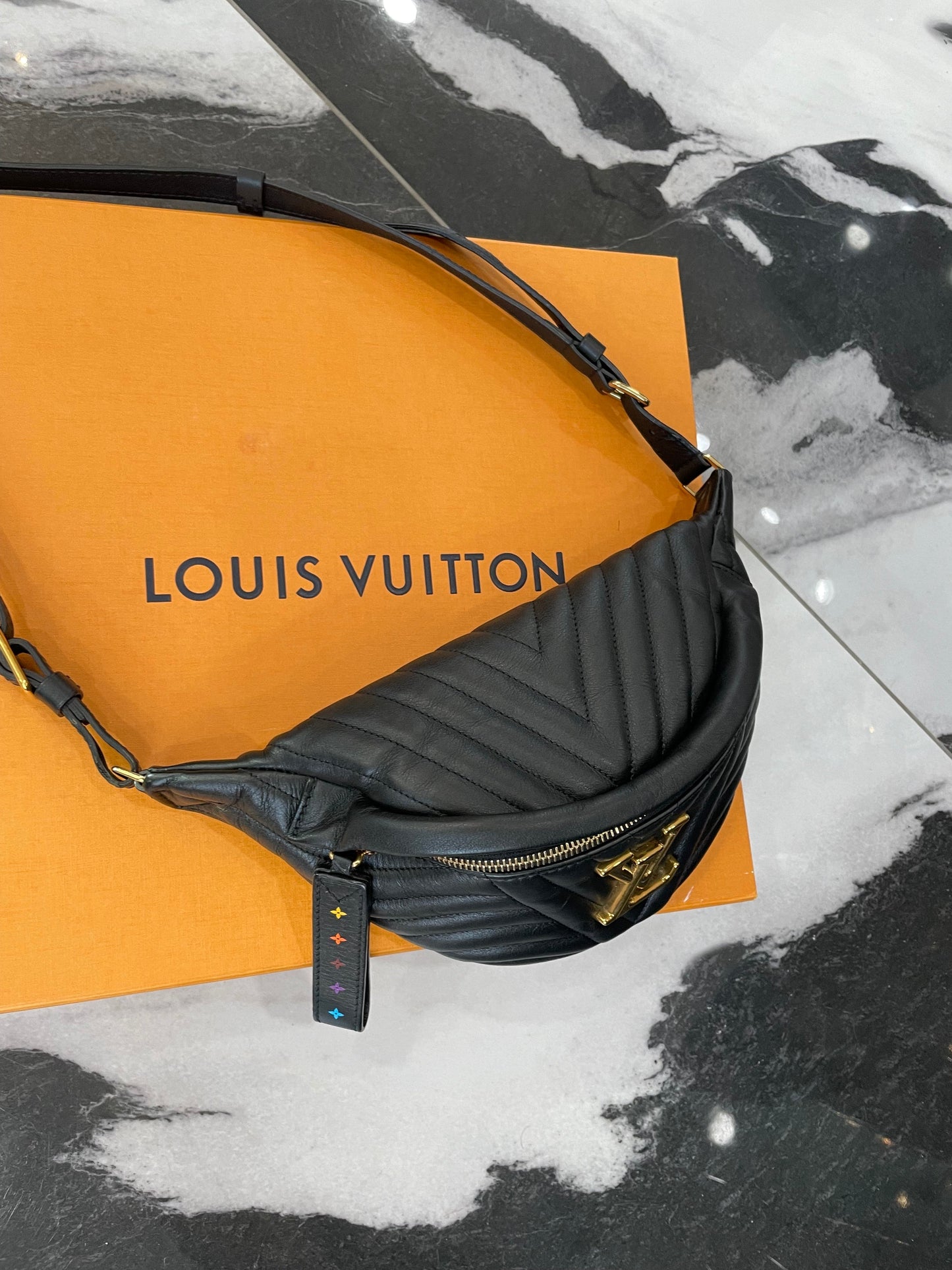 LOUIS VUITTON QUILTED CALFSKIN NEW WAVE BUMBAG