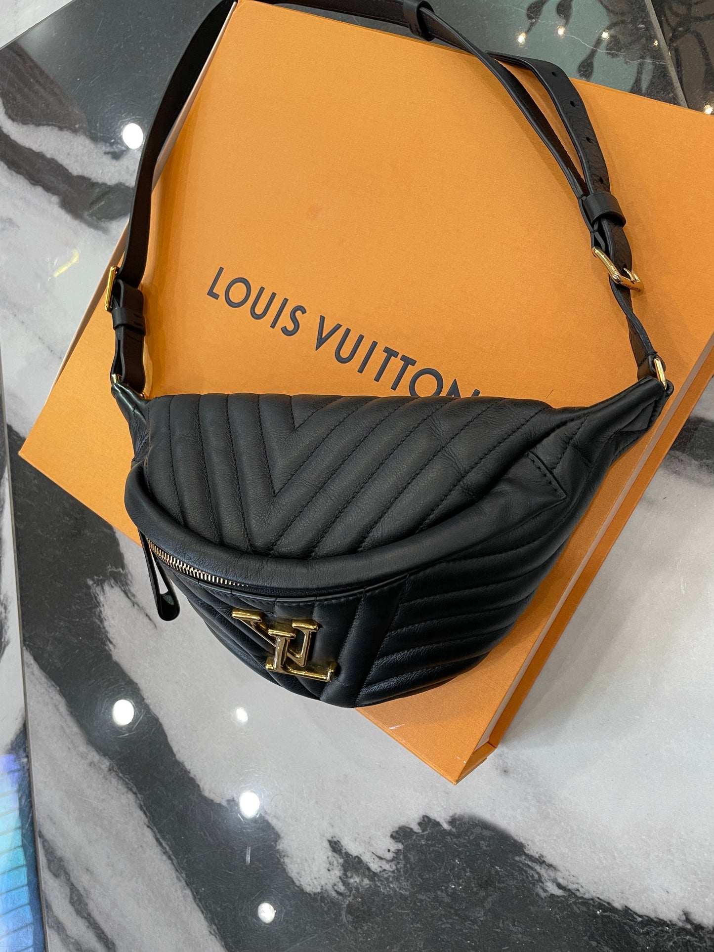 LOUIS VUITTON QUILTED CALFSKIN NEW WAVE BUMBAG