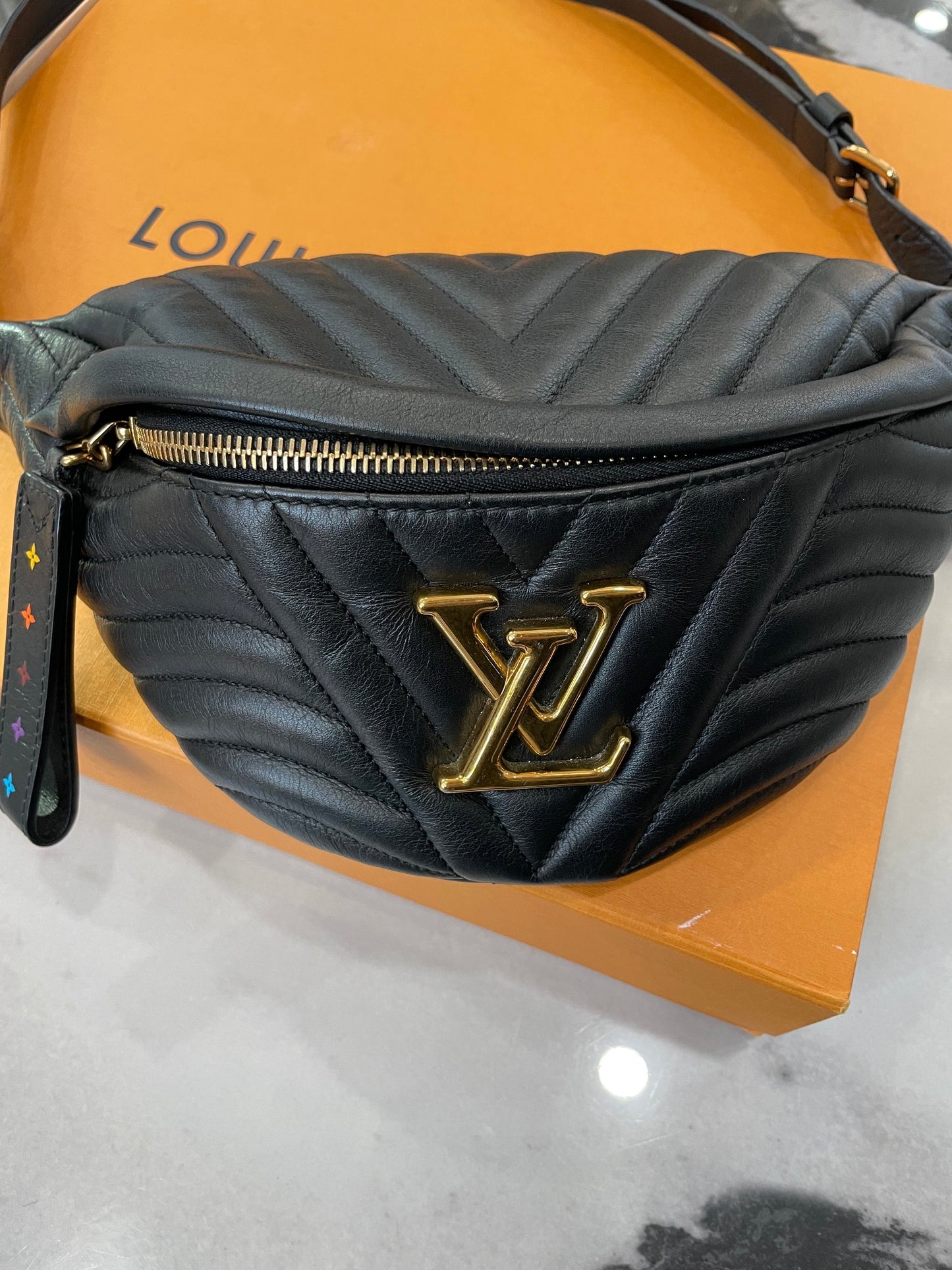 LOUIS VUITTON QUILTED CALFSKIN NEW WAVE BUMBAG