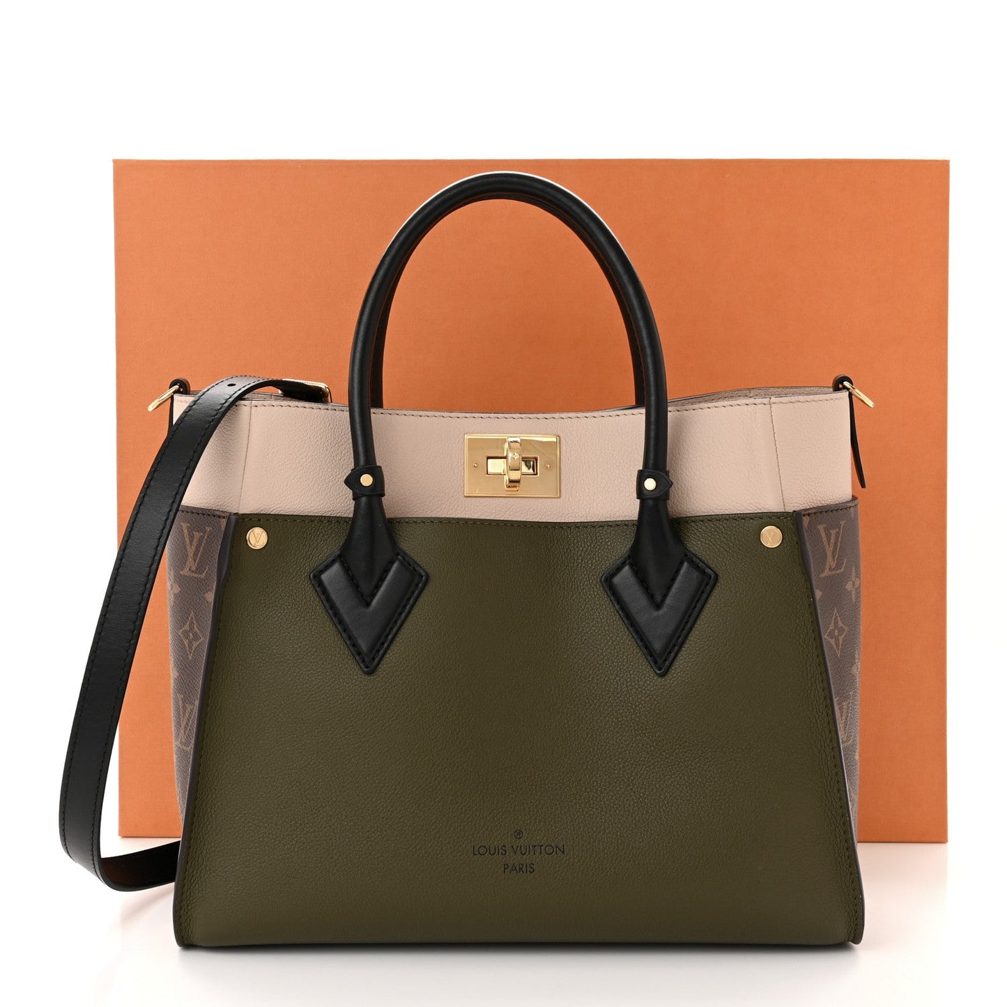 LOUIS VUITTON CALFSKIN MONOGRAM ON MY SIDE MM TOTE BAG