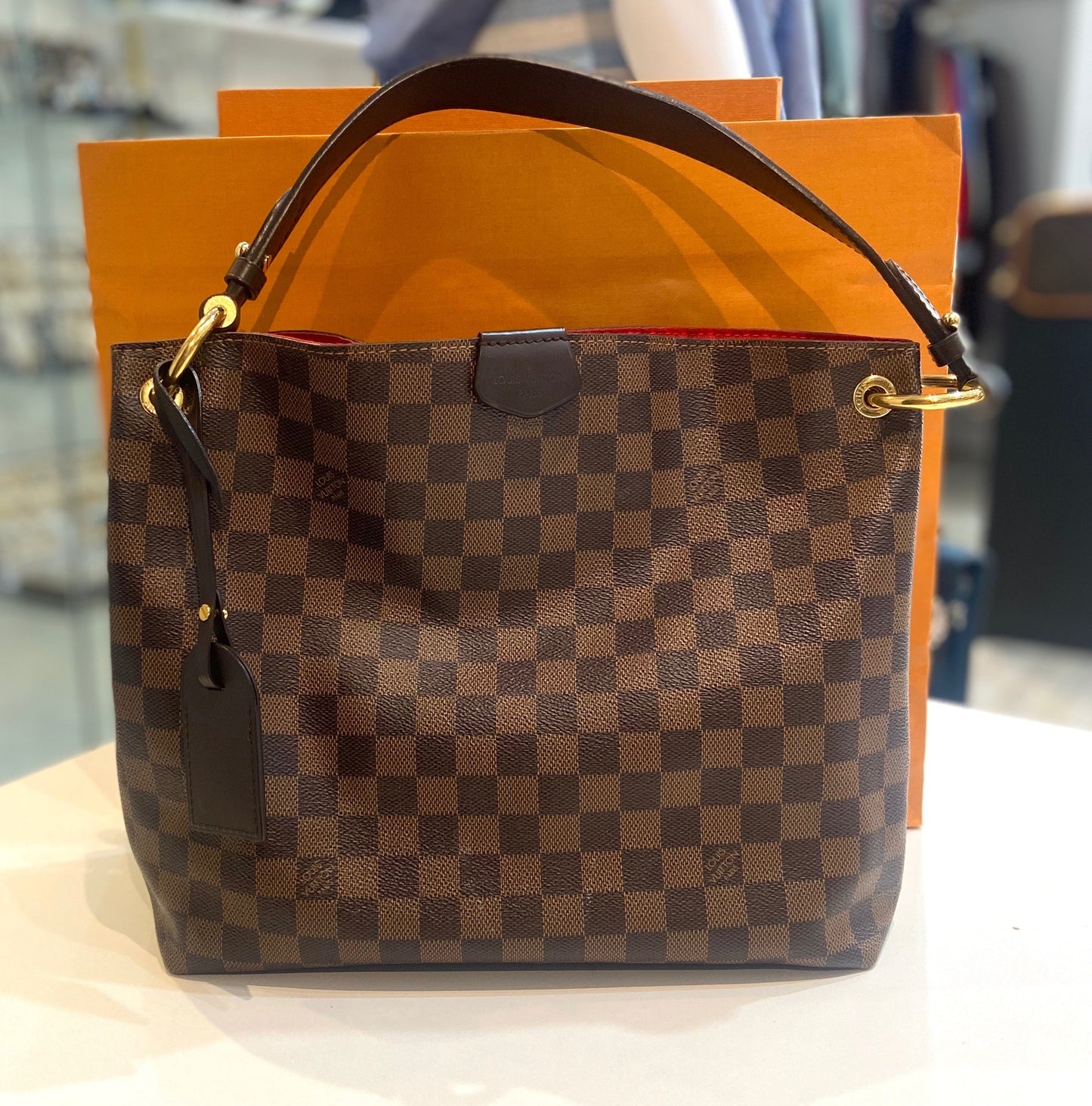 LOUIS VUITTON DAMIER EBENE GRACEFULL PM SHOULDER BAG