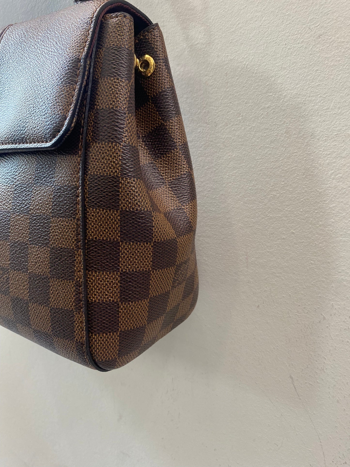 LOUIS VUITTON DAMIER EBENE BOND STREET SHOULDER BAG BORDEAUX