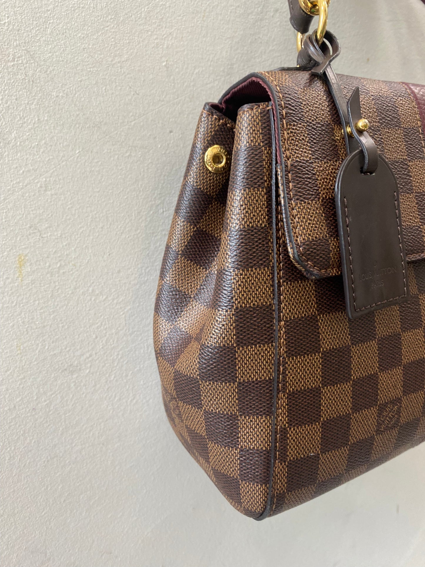 LOUIS VUITTON DAMIER EBENE BOND STREET SHOULDER BAG BORDEAUX