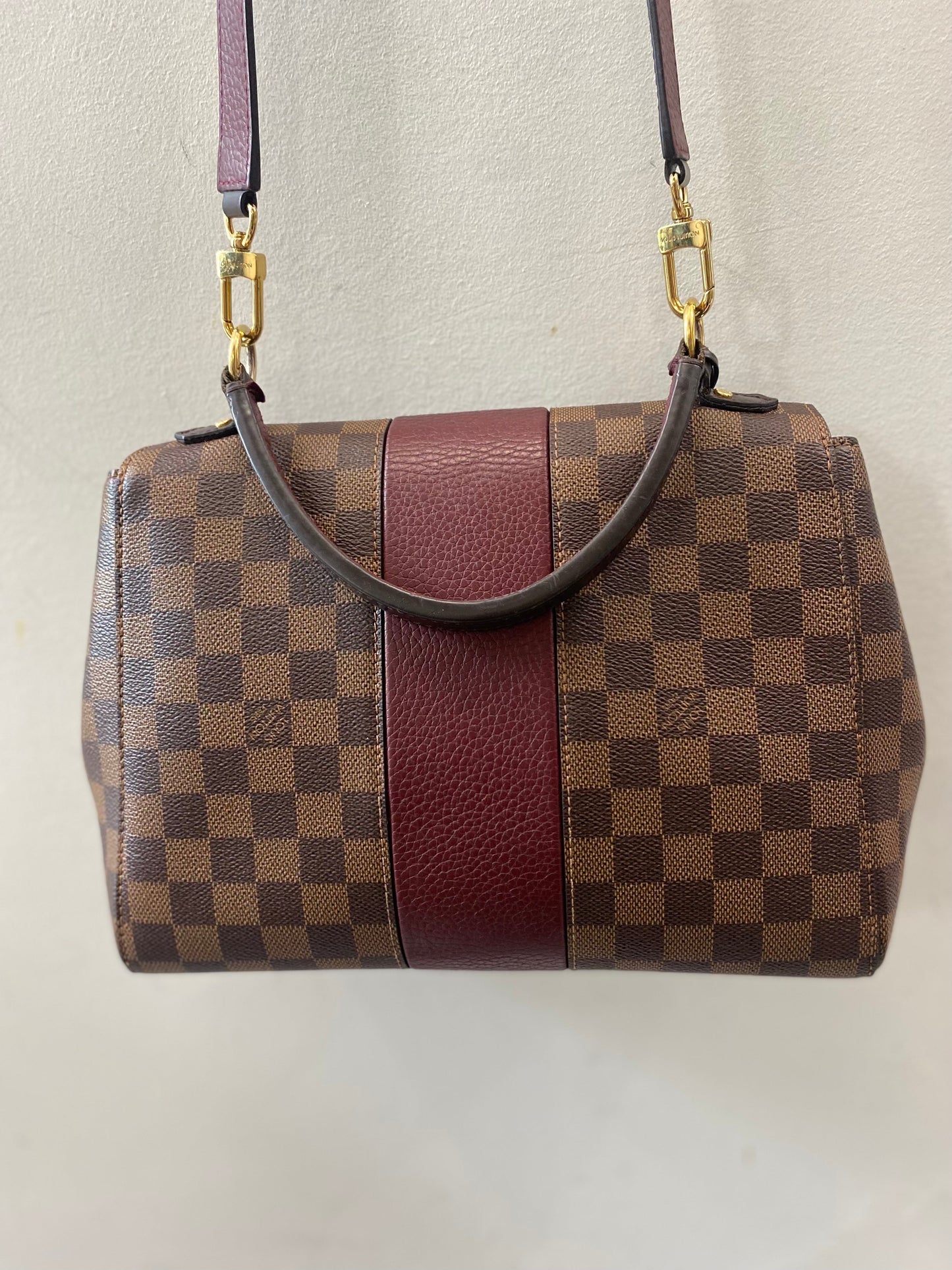 LOUIS VUITTON DAMIER EBENE BOND STREET SHOULDER BAG BORDEAUX