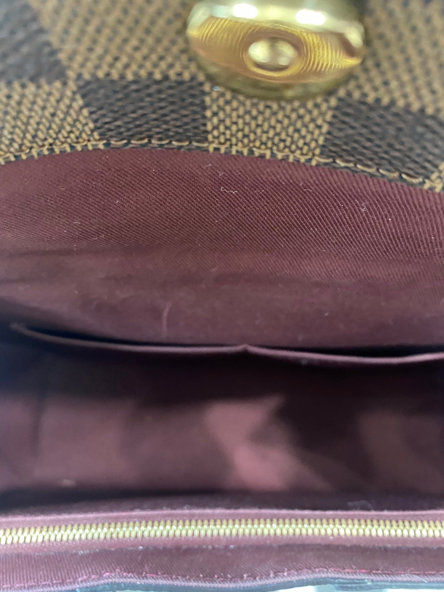 LOUIS VUITTON DAMIER EBENE BOND STREET SHOULDER BAG BORDEAUX