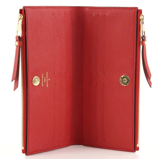 LOUIS VUITTON EMPREINTE LEATHER ADELE WALLET CHERRY