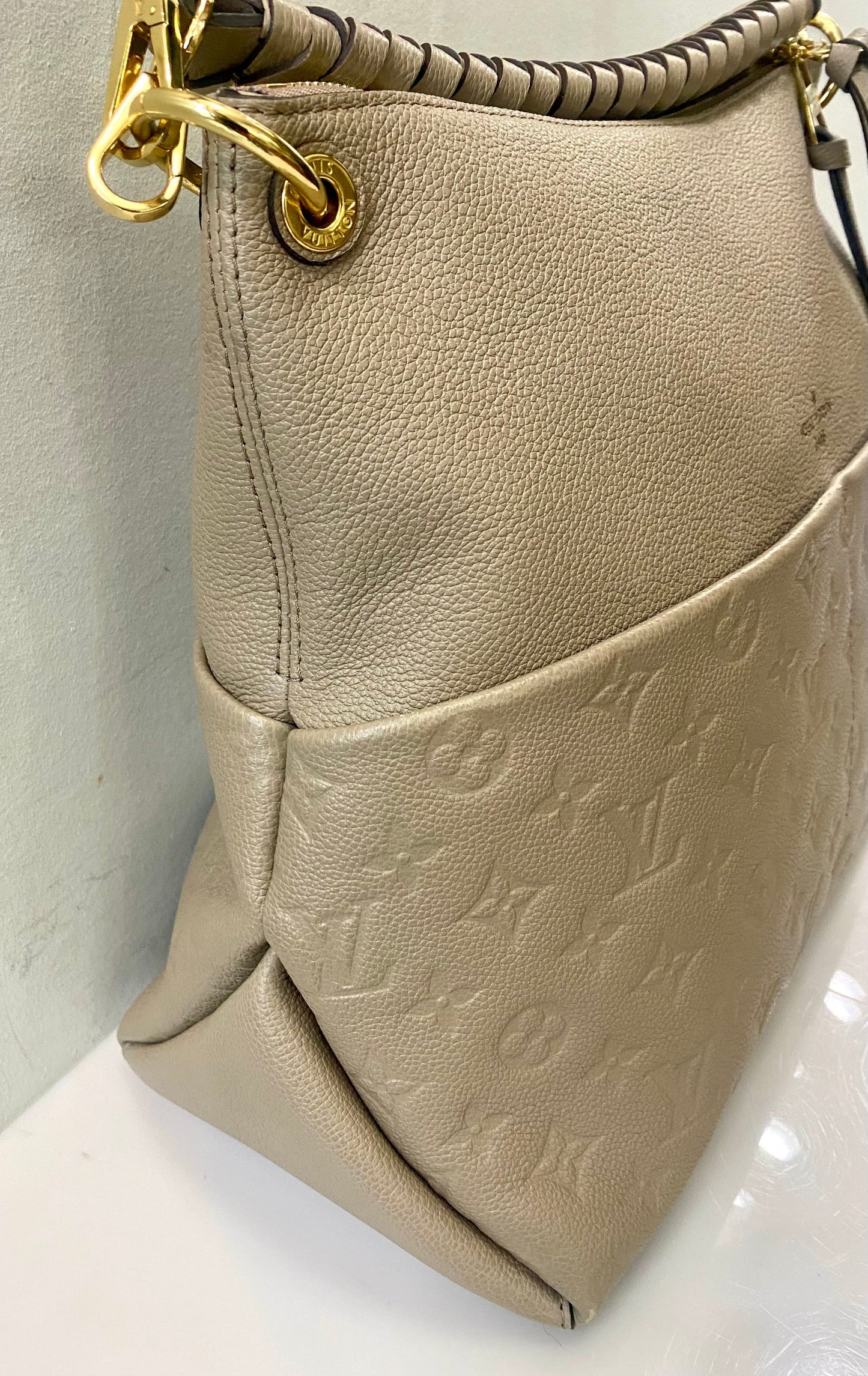 LOUIS VUITTON MONOGRAM EMPREINTE LEATHER MAIDA HOBO BAG TOURTERELLE