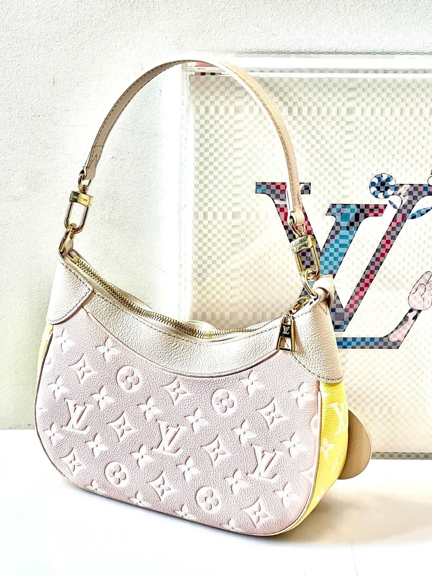 LOUIS VUITTON MONOGRAM EMPREINTE LEATHER BAGATELLE NM BAG