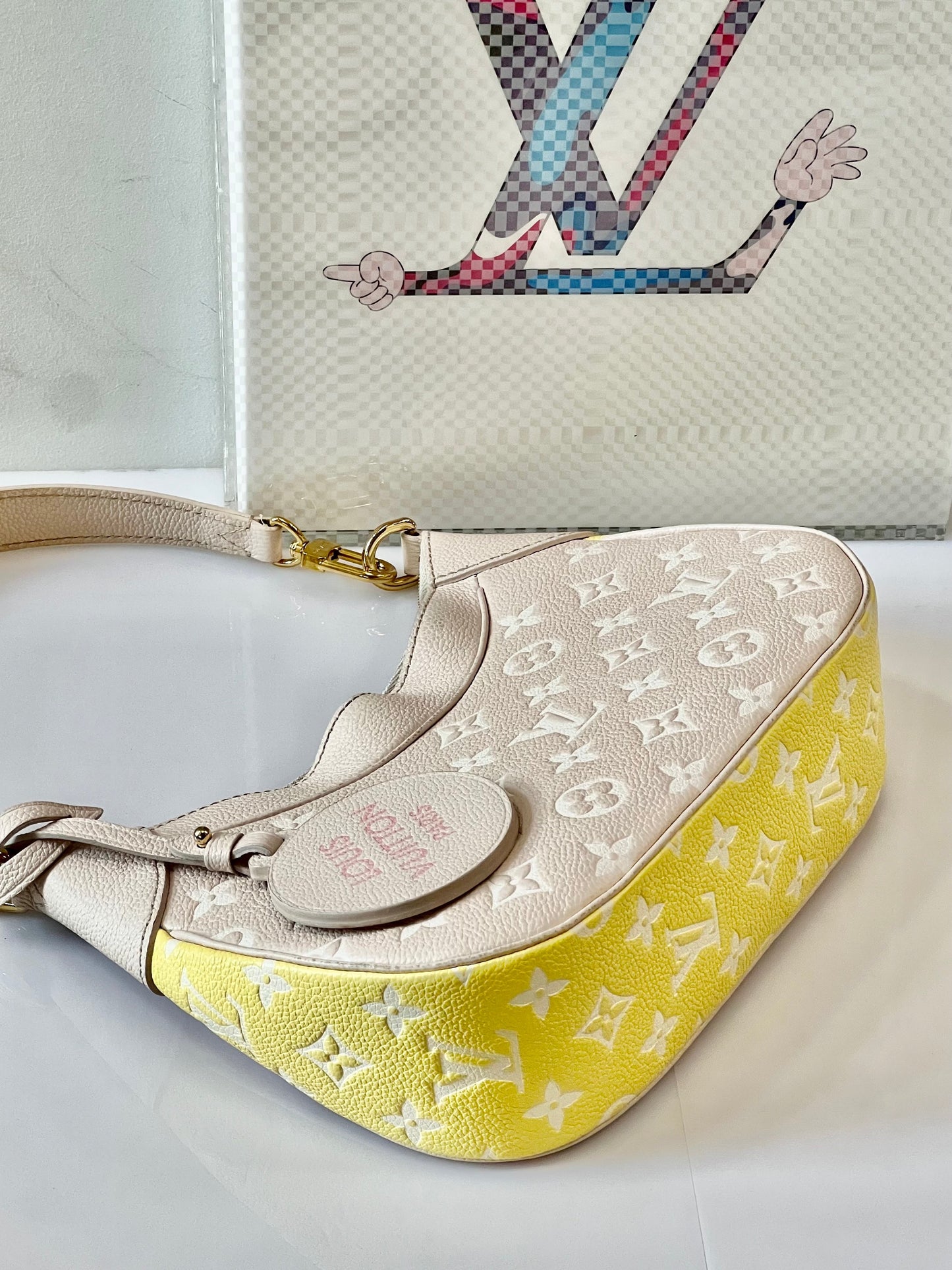 LOUIS VUITTON MONOGRAM EMPREINTE LEATHER BAGATELLE NM BAG