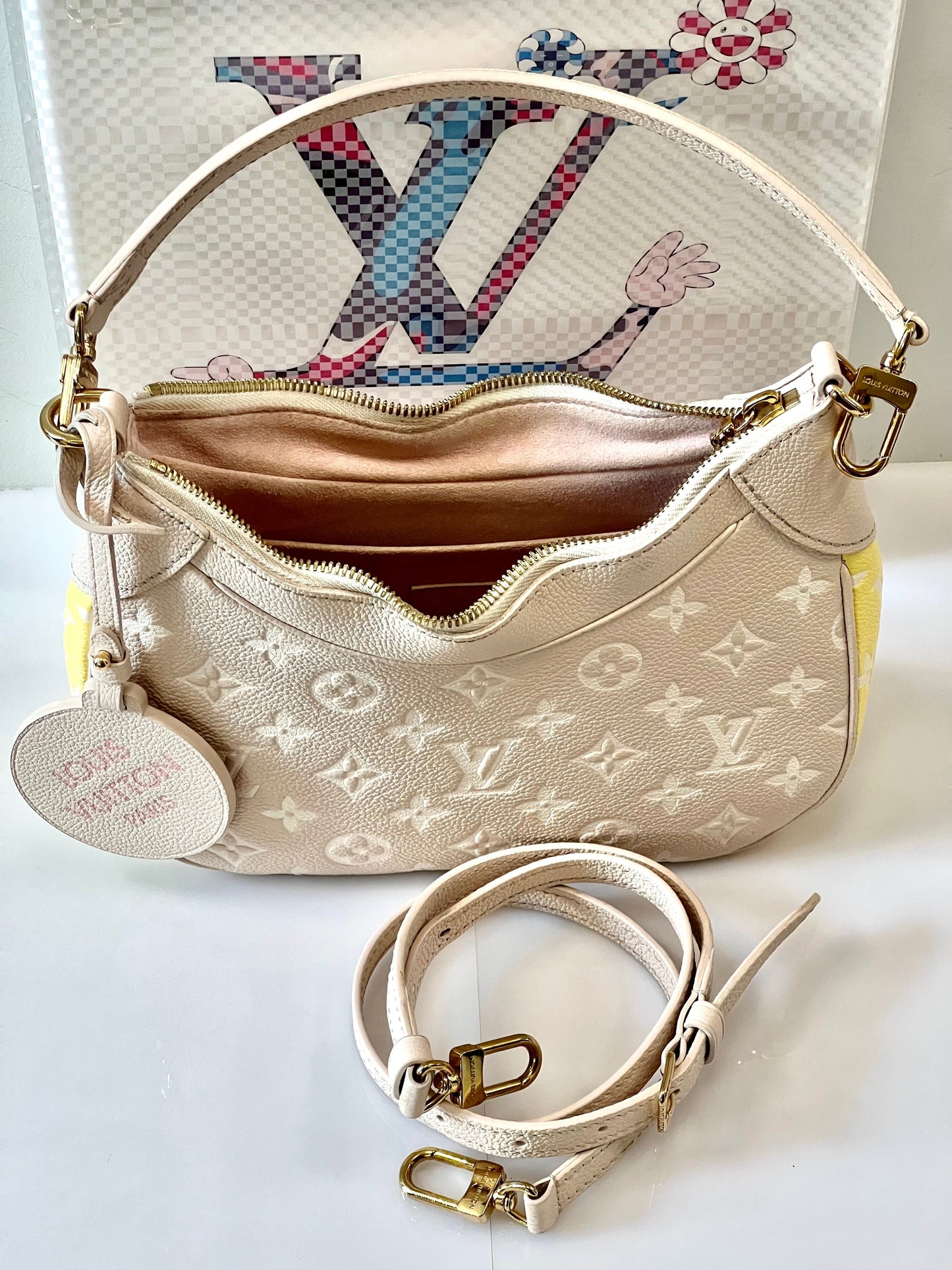 LOUIS VUITTON MONOGRAM EMPREINTE LEATHER BAGATELLE NM BAG