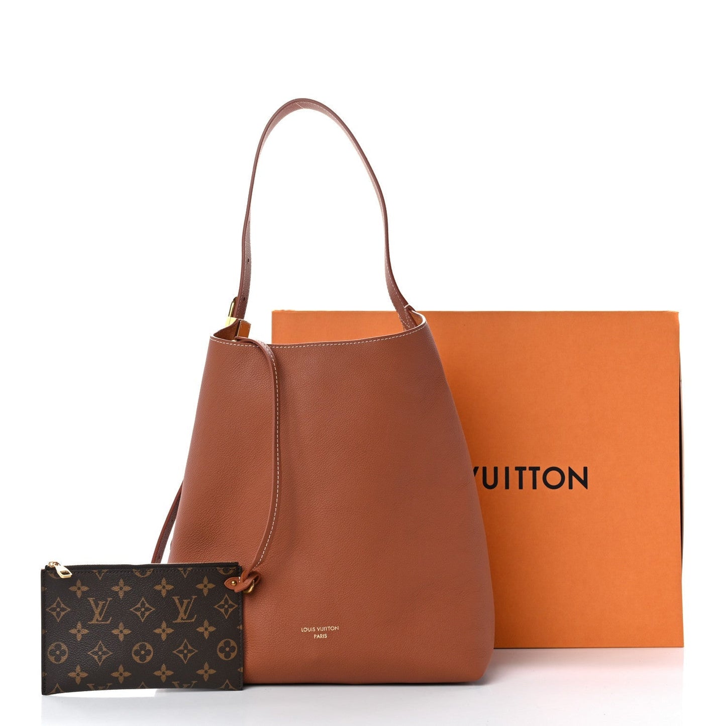LOUIS VUITTON LOW KEY GRAINED CALFSKIN LEATHER HOBO BAG MM