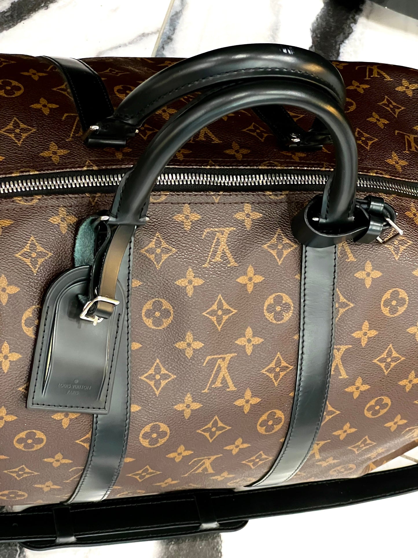 LOUIS VUITTON MONOGRAM MACASSAR KEEPALL BANDOULIÈRE 55 BAG