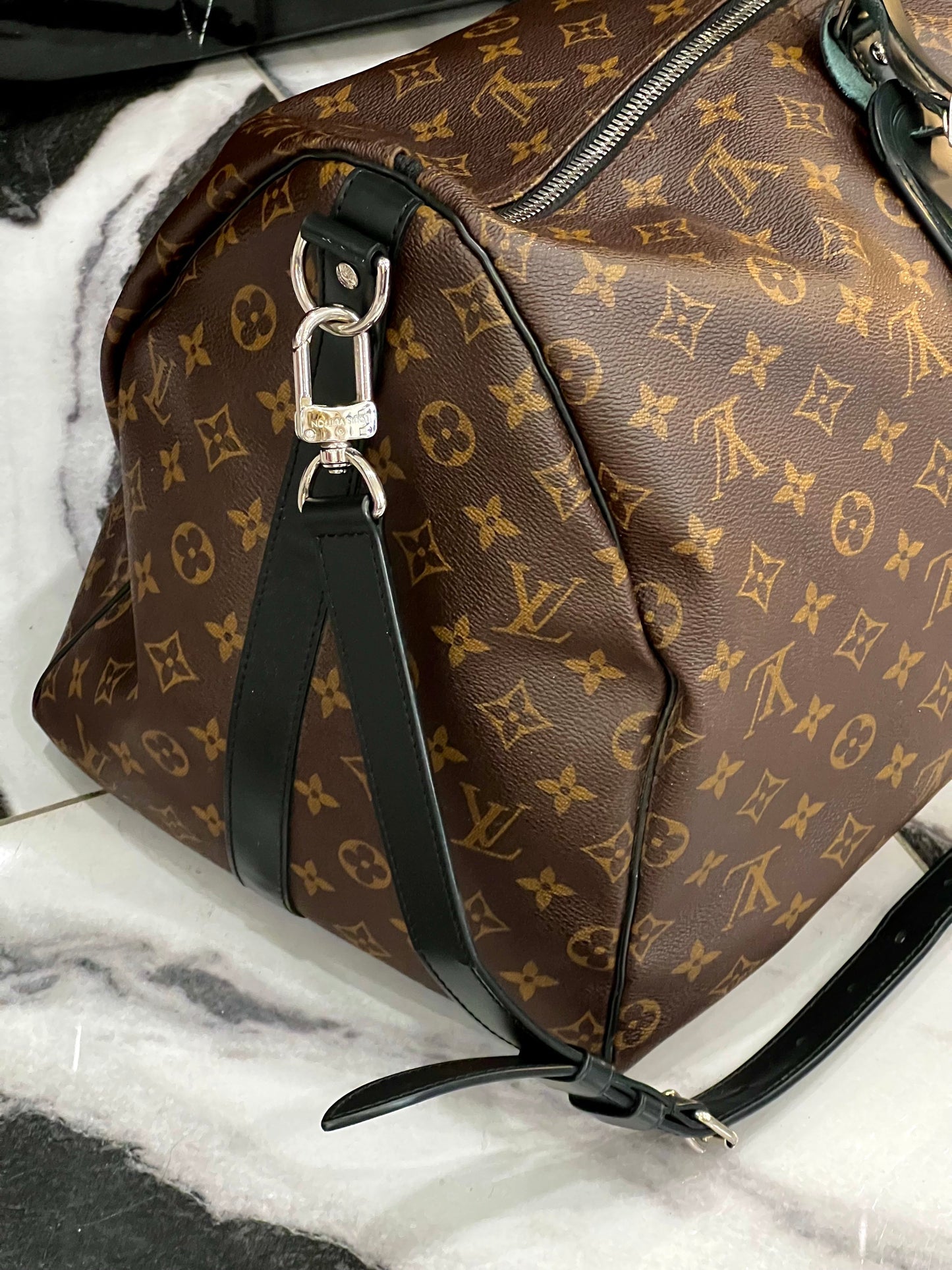 LOUIS VUITTON MONOGRAM MACASSAR KEEPALL BANDOULIÈRE 55 BAG