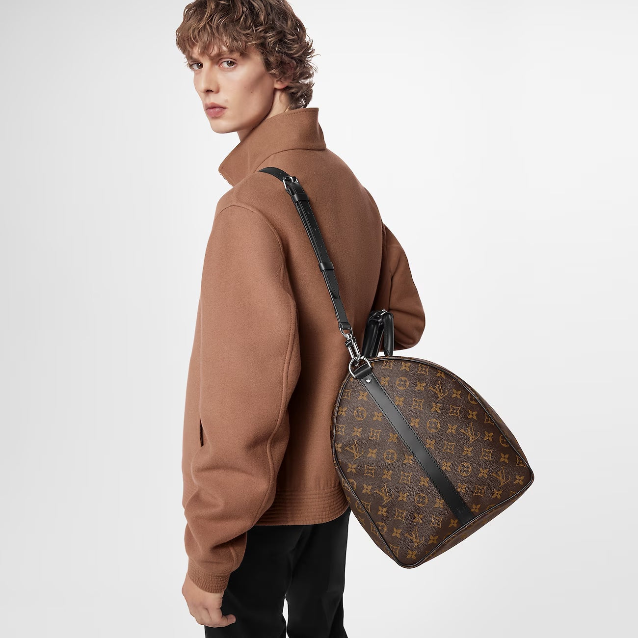 LOUIS VUITTON MONOGRAM MACASSAR KEEPALL BANDOULIÈRE 55 BAG