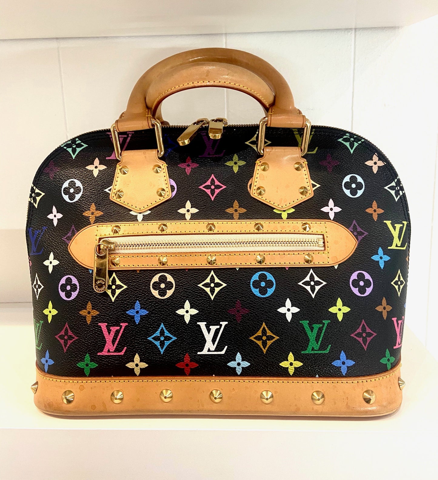 LOUIS VUITTON MULTICOLOR MONOGRAM ALMA BAG NOIR