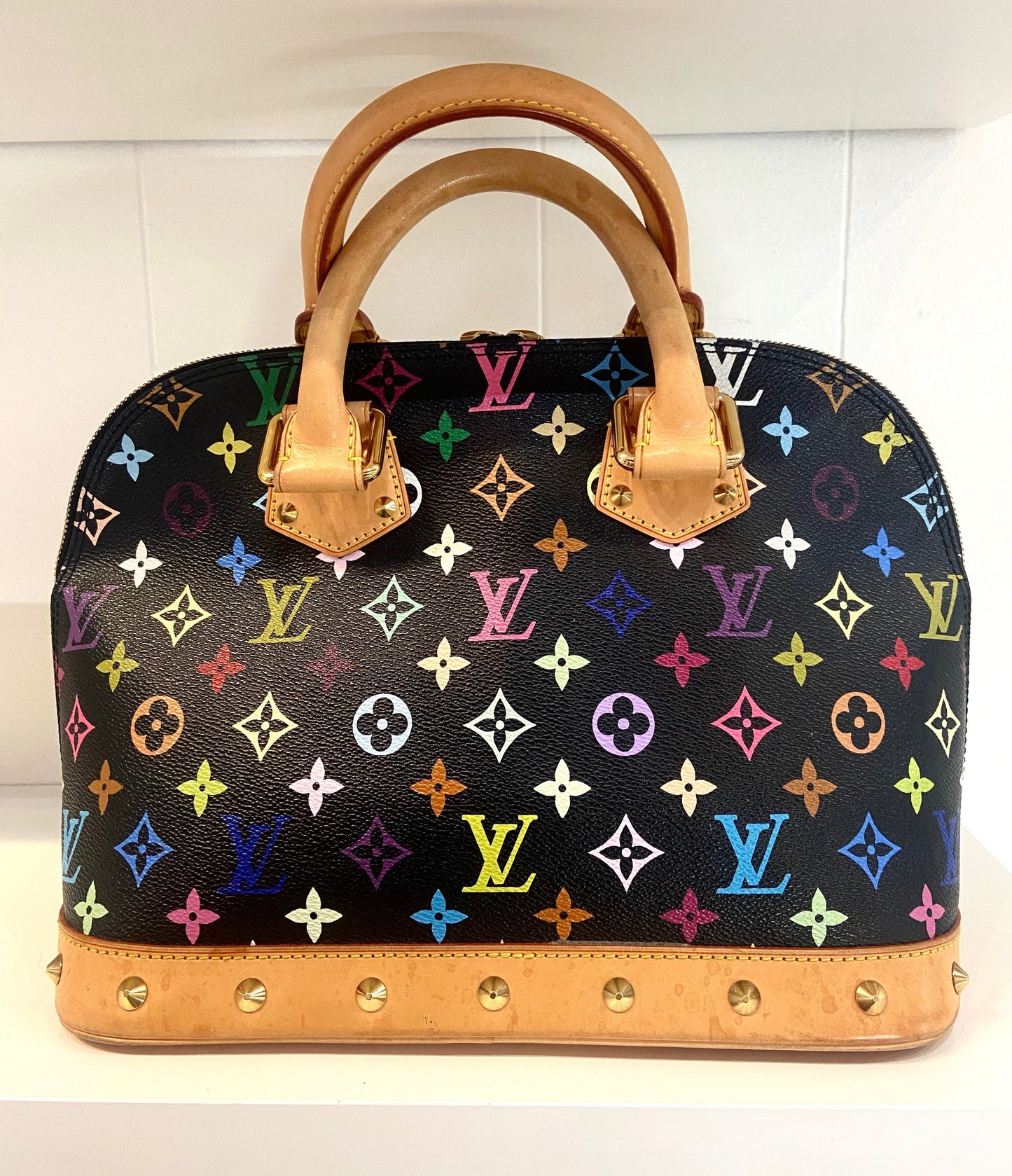 LOUIS VUITTON MULTICOLOR MONOGRAM ALMA BAG NOIR