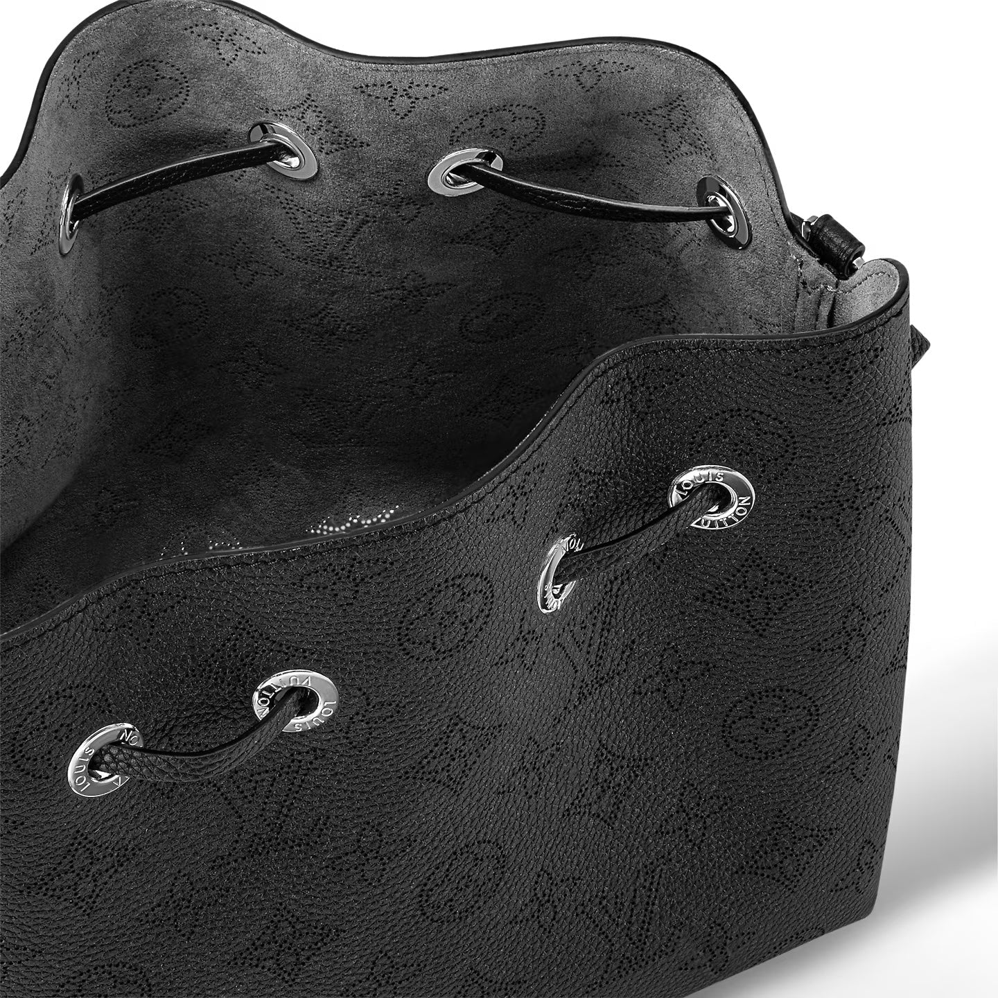 LOUIS VUITTON MAHINA LEATHER BELLA BUCKET BAG