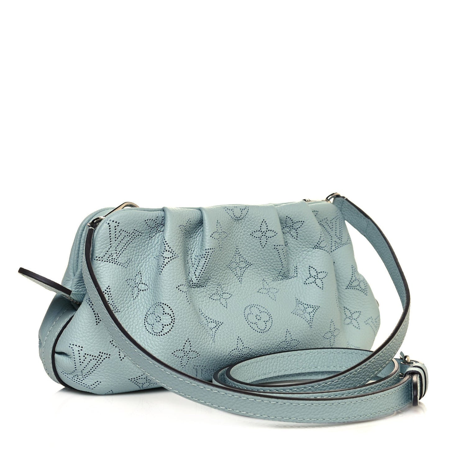 LOUIS VUITTON MAHINA SCALA MINI POUCH IN VERT LAGON