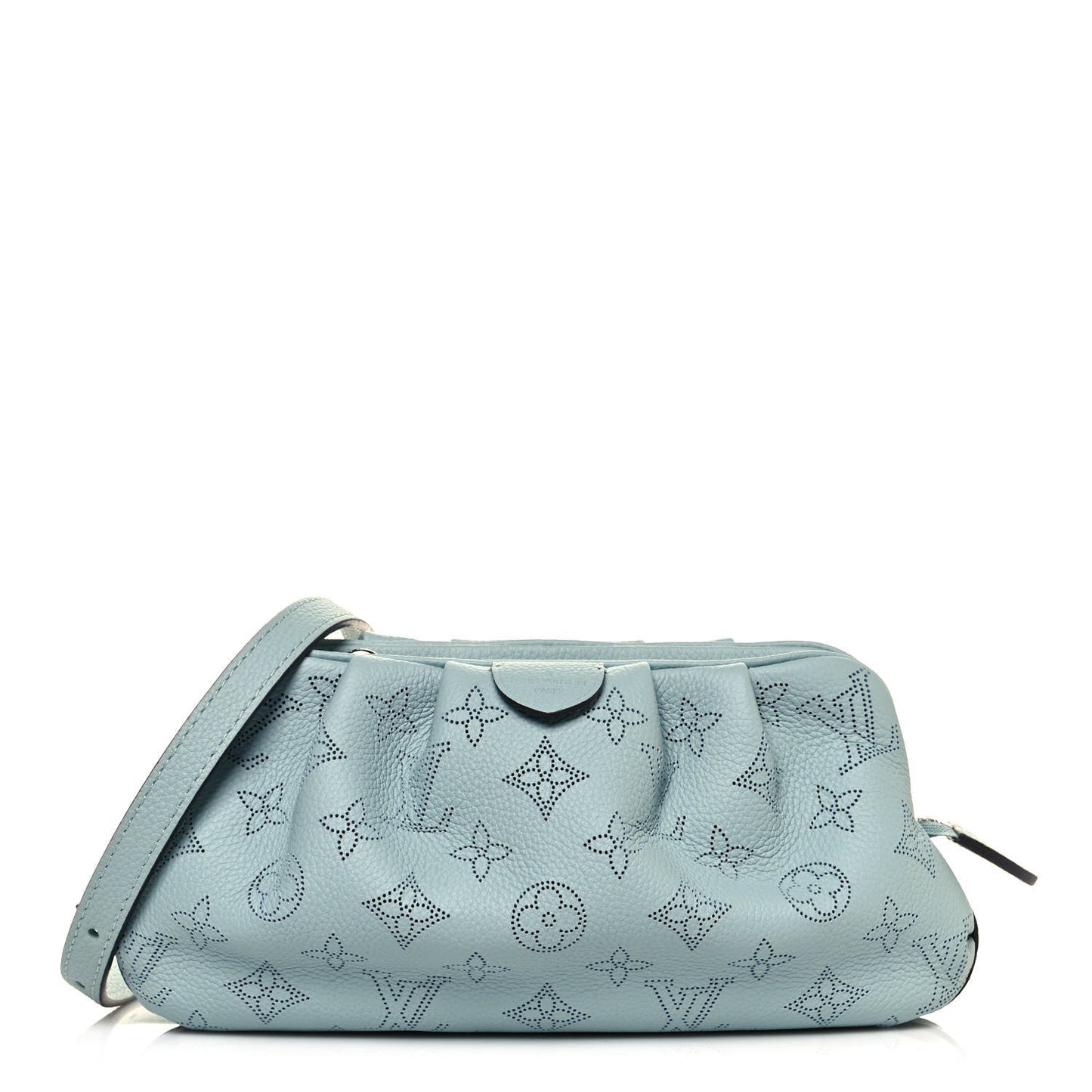 LOUIS VUITTON MAHINA SCALA MINI POUCH IN VERT LAGON