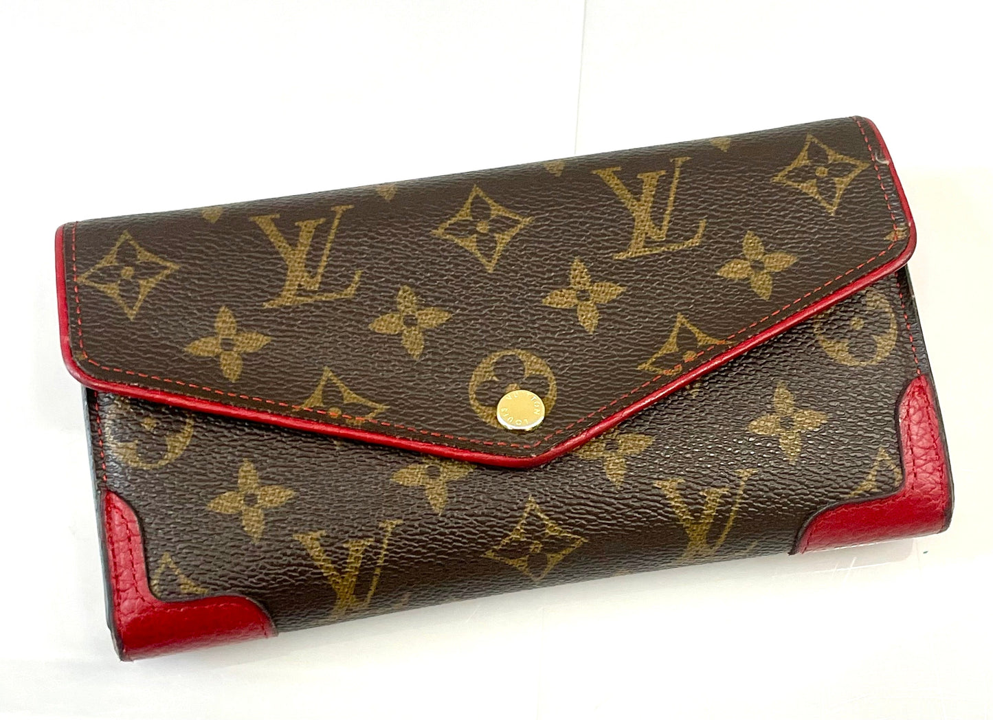 GLM-MONOGRAM CERISE PORTEFEUILLE REITRO SARAH WALLET