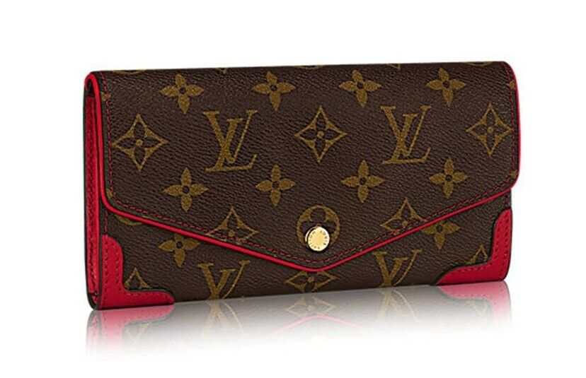 GLM-MONOGRAM CERISE PORTEFEUILLE REITRO SARAH WALLET