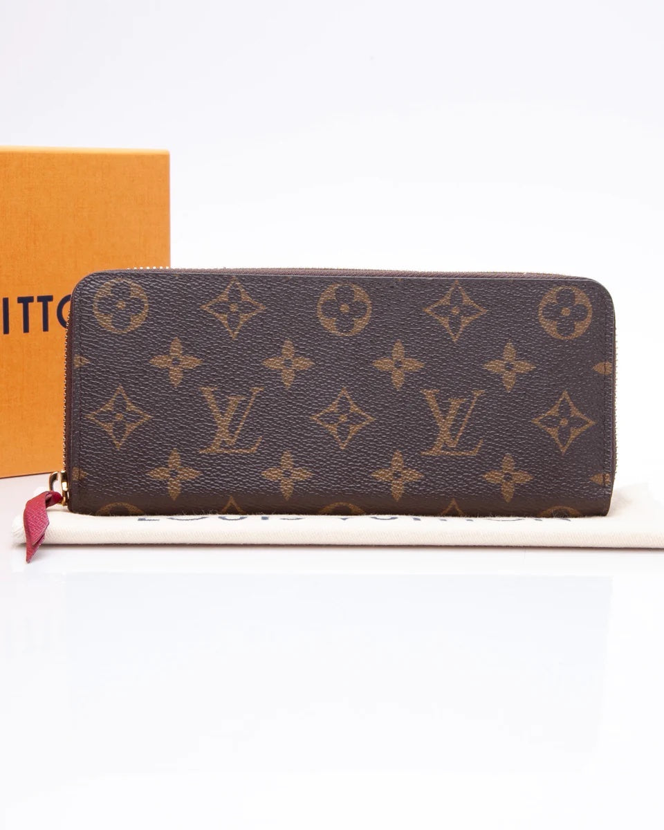 LOUIS VUITTON MONOGRAM CLÉMENCE WALLET FUCHSIA