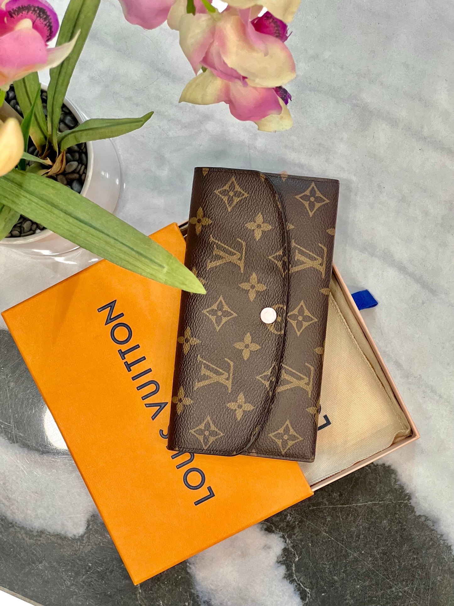 GLM-MONOGRAM EMILIE WALLET ROSE BALLERINE