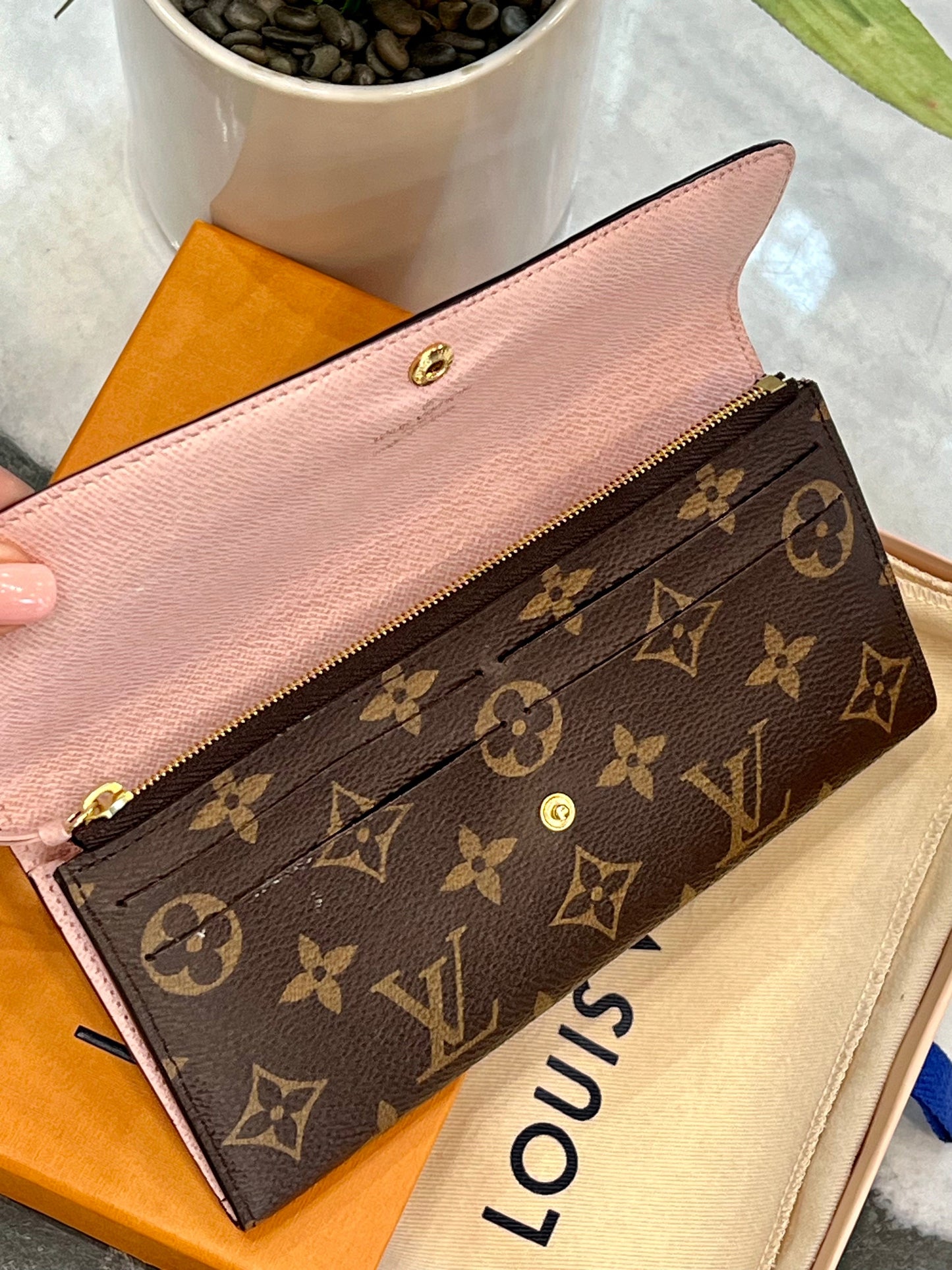 GLM-MONOGRAM EMILIE WALLET ROSE BALLERINE