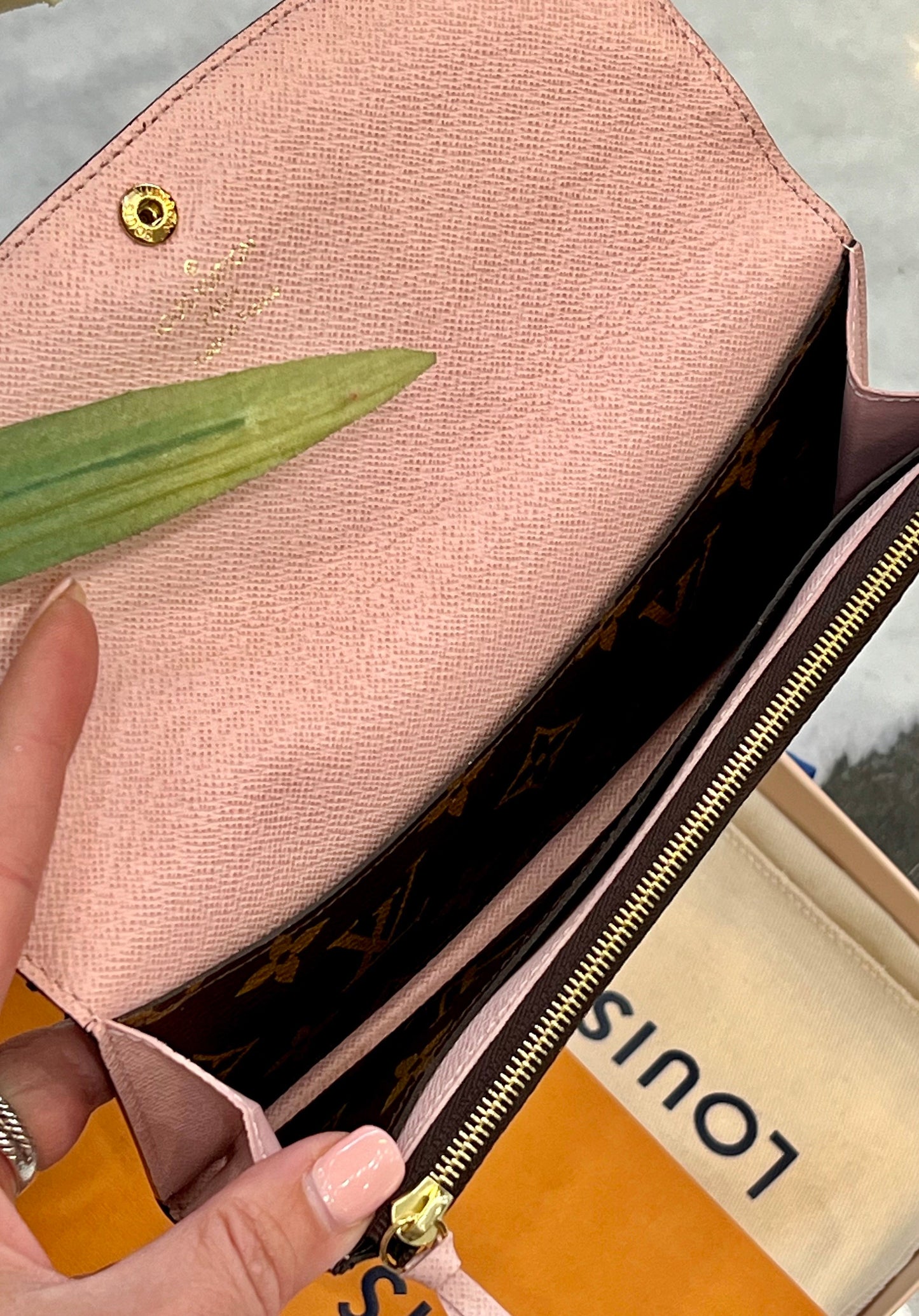 GLM-MONOGRAM EMILIE WALLET ROSE BALLERINE