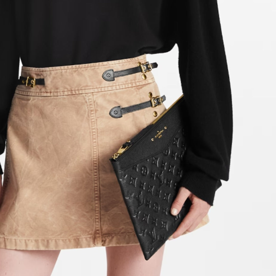 LOUIS VUITTON MONOGRAM EMPREINTE LEATHER DAILY POUCH CLUTCH BAG