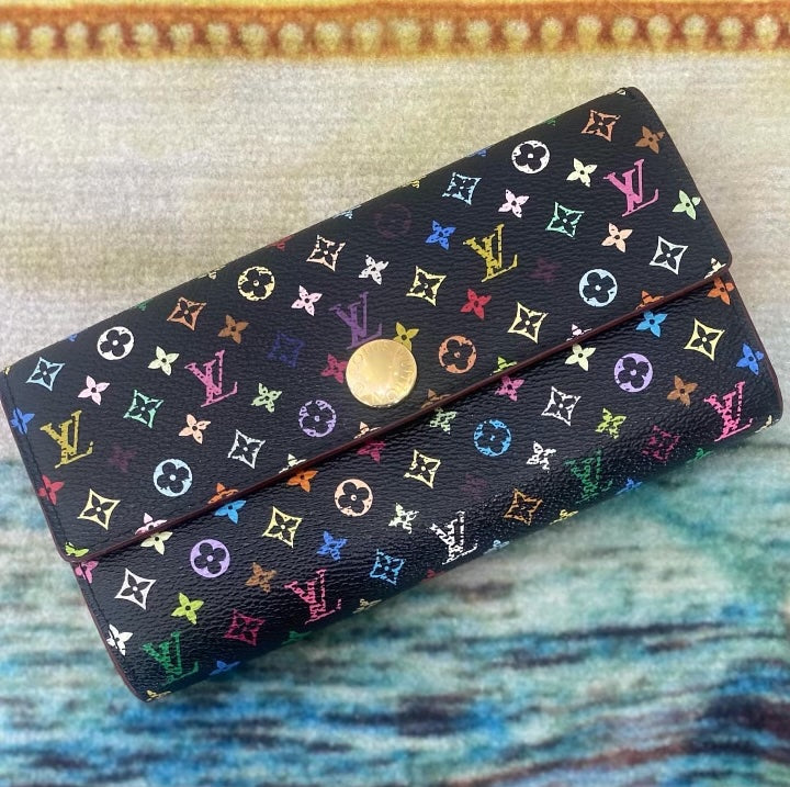 GLM-MULTICOLOR MONOGRAM SARAH WALLET