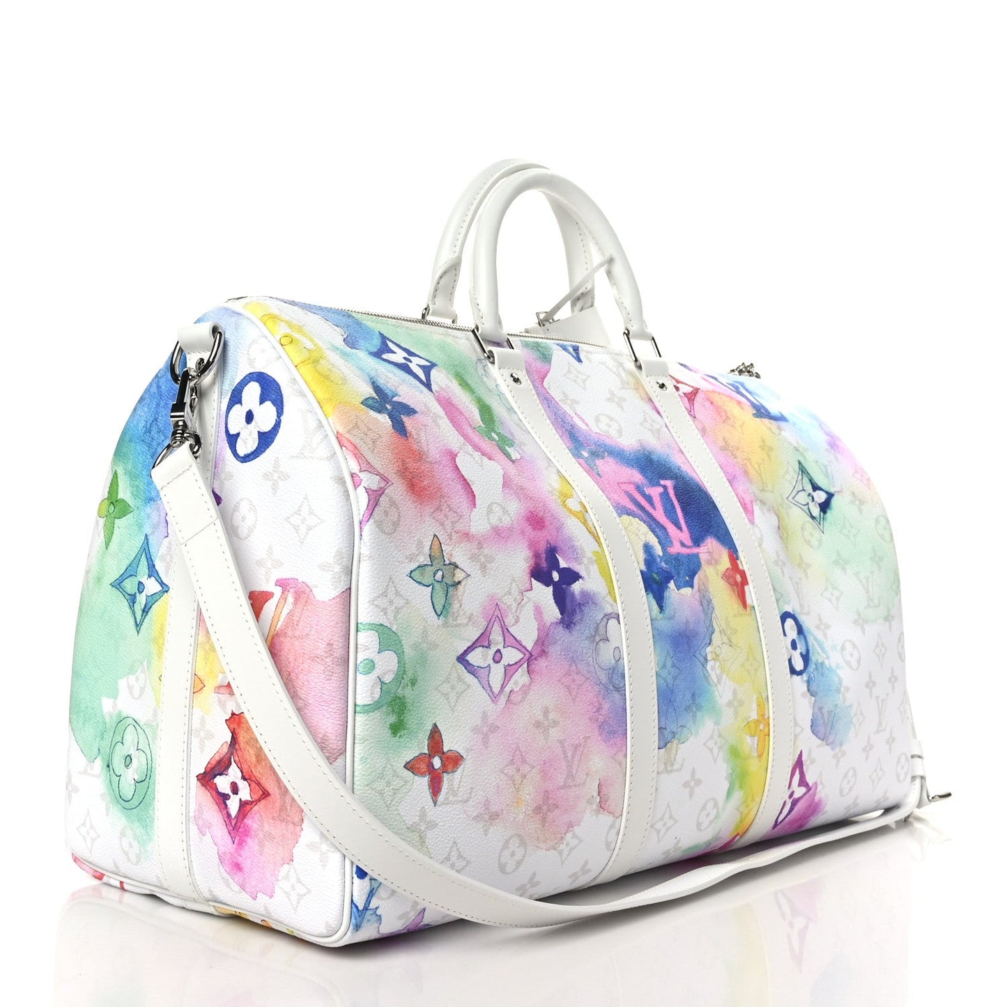 LOUIS VUITTON LIMITED EDITION WATERCOLOR MONOGRAM KEEPALL 50 BANDOLIERE