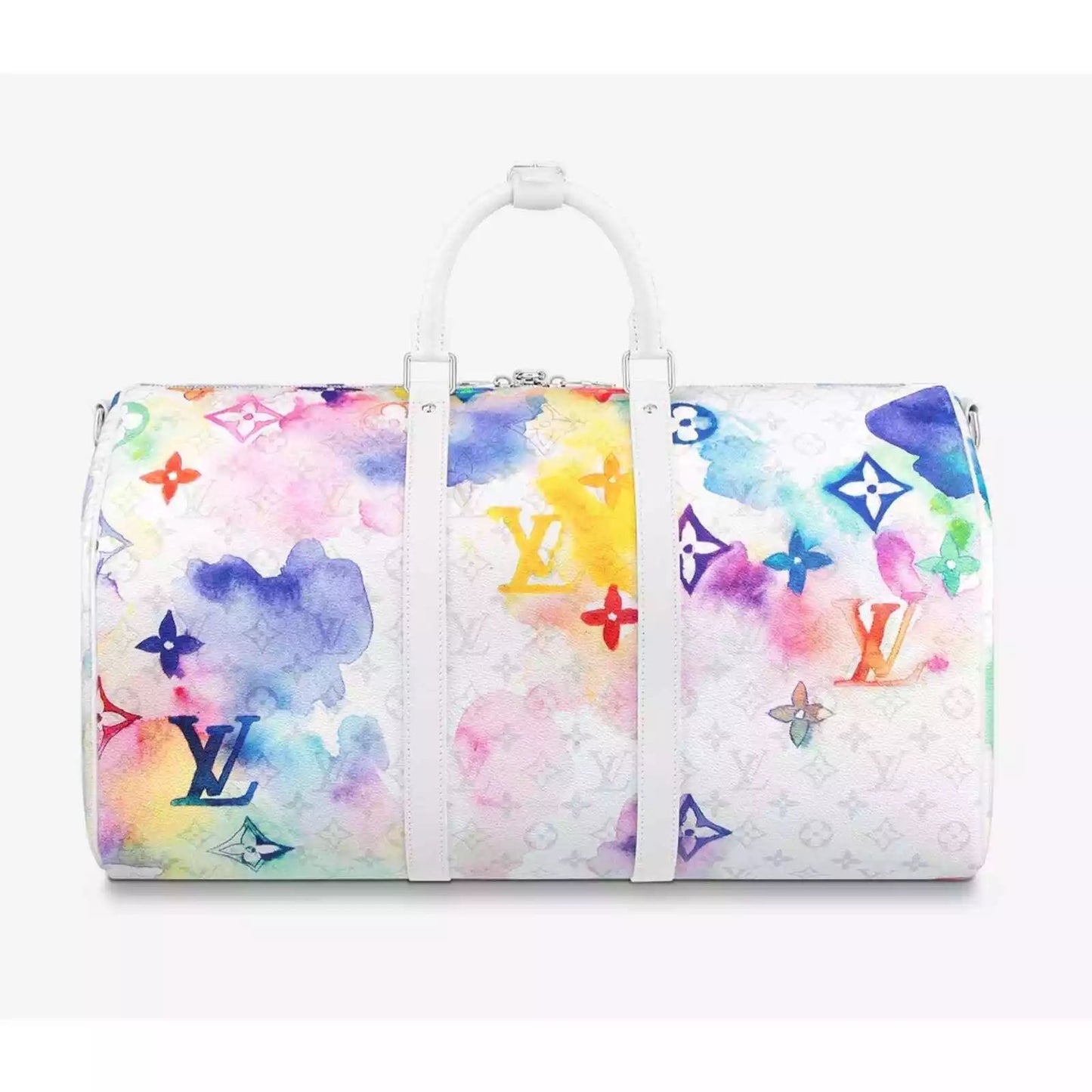 LOUIS VUITTON LIMITED EDITION WATERCOLOR MONOGRAM KEEPALL 50 BANDOLIERE