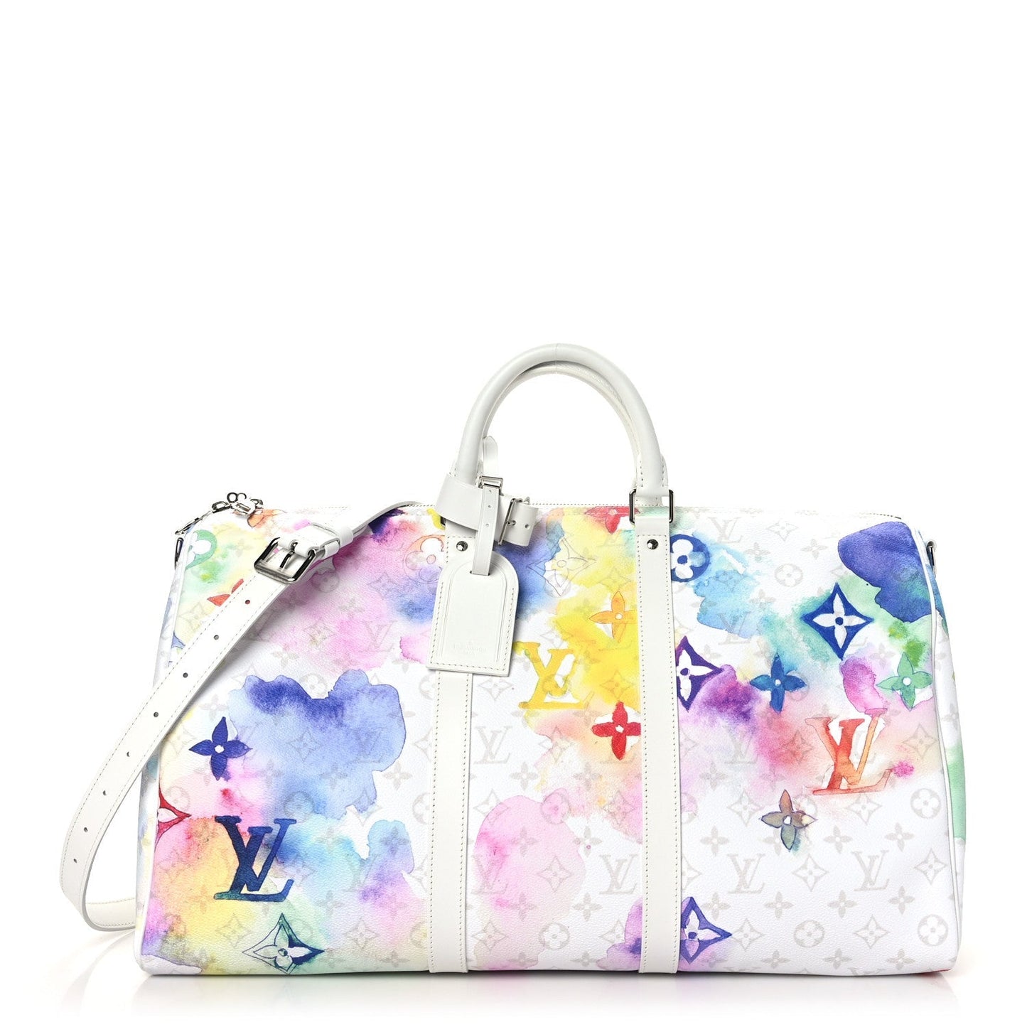 LOUIS VUITTON LIMITED EDITION WATERCOLOR MONOGRAM KEEPALL 50 BANDOLIERE