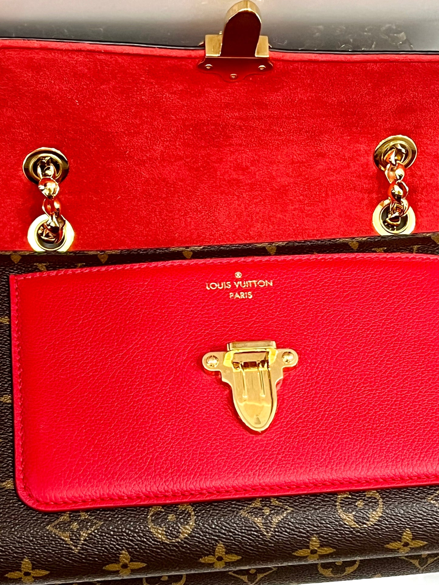 LOUIS VUITTON MONOGRAM VICTOIRE SHOULDER BAG CHERRY