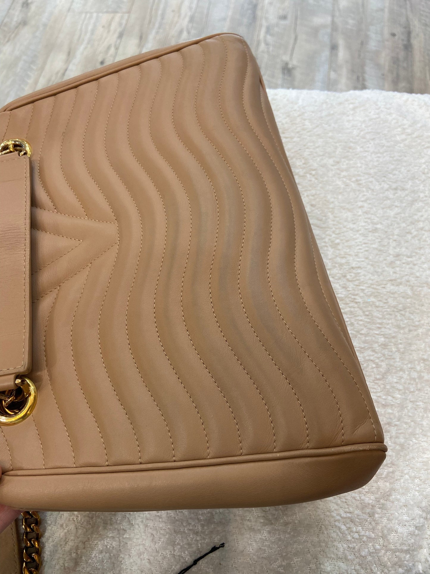 LOUIS VUITTON NEW WAVE CALFSKIN LEATHER CHAIN TOTE BAG