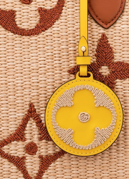 LOUIS VUITTON LIMITED EDITION GIANT MONOGRAM RAFFIA CALFSKIN ONTHEGO GM BAG