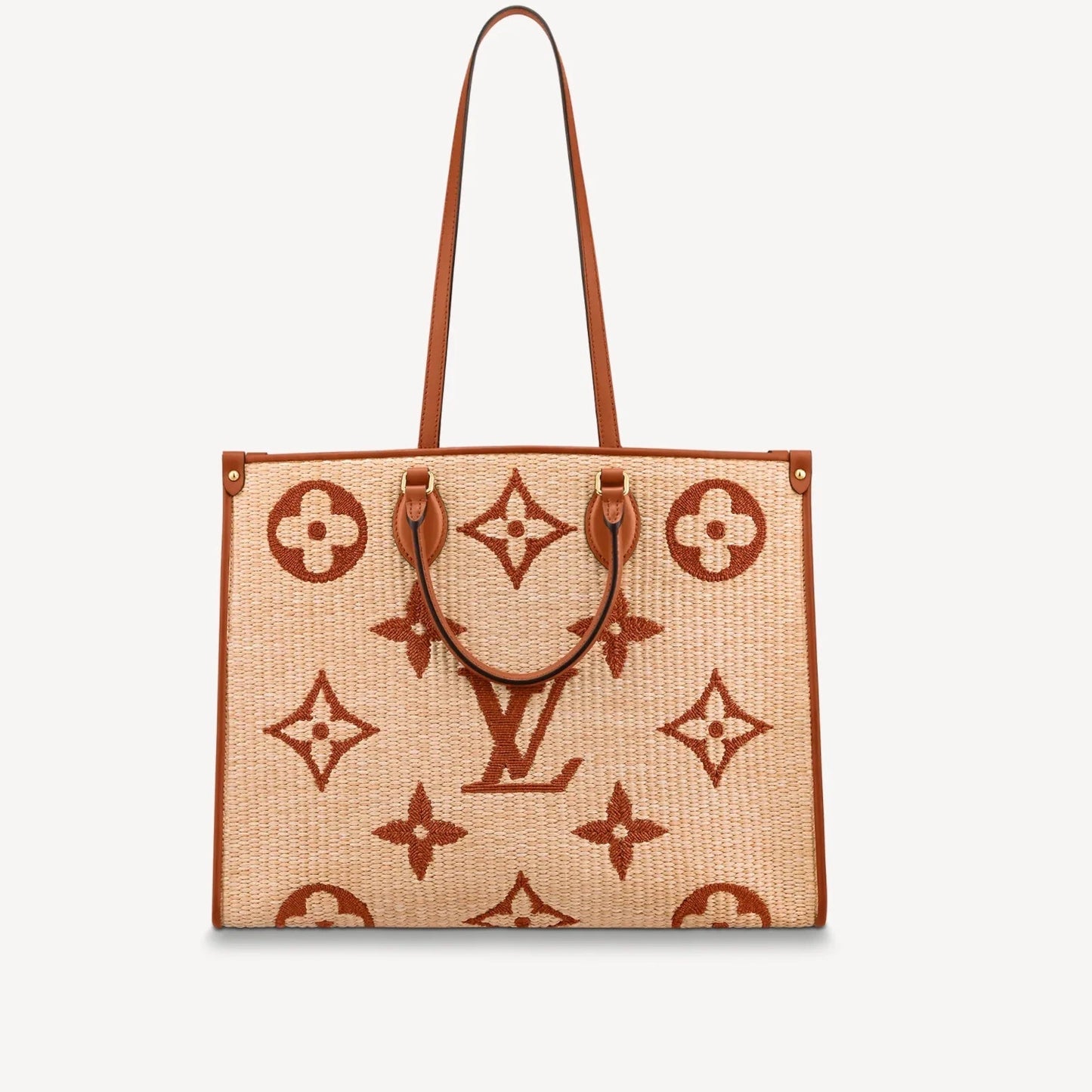 LOUIS VUITTON LIMITED EDITION GIANT MONOGRAM RAFFIA CALFSKIN ONTHEGO GM BAG
