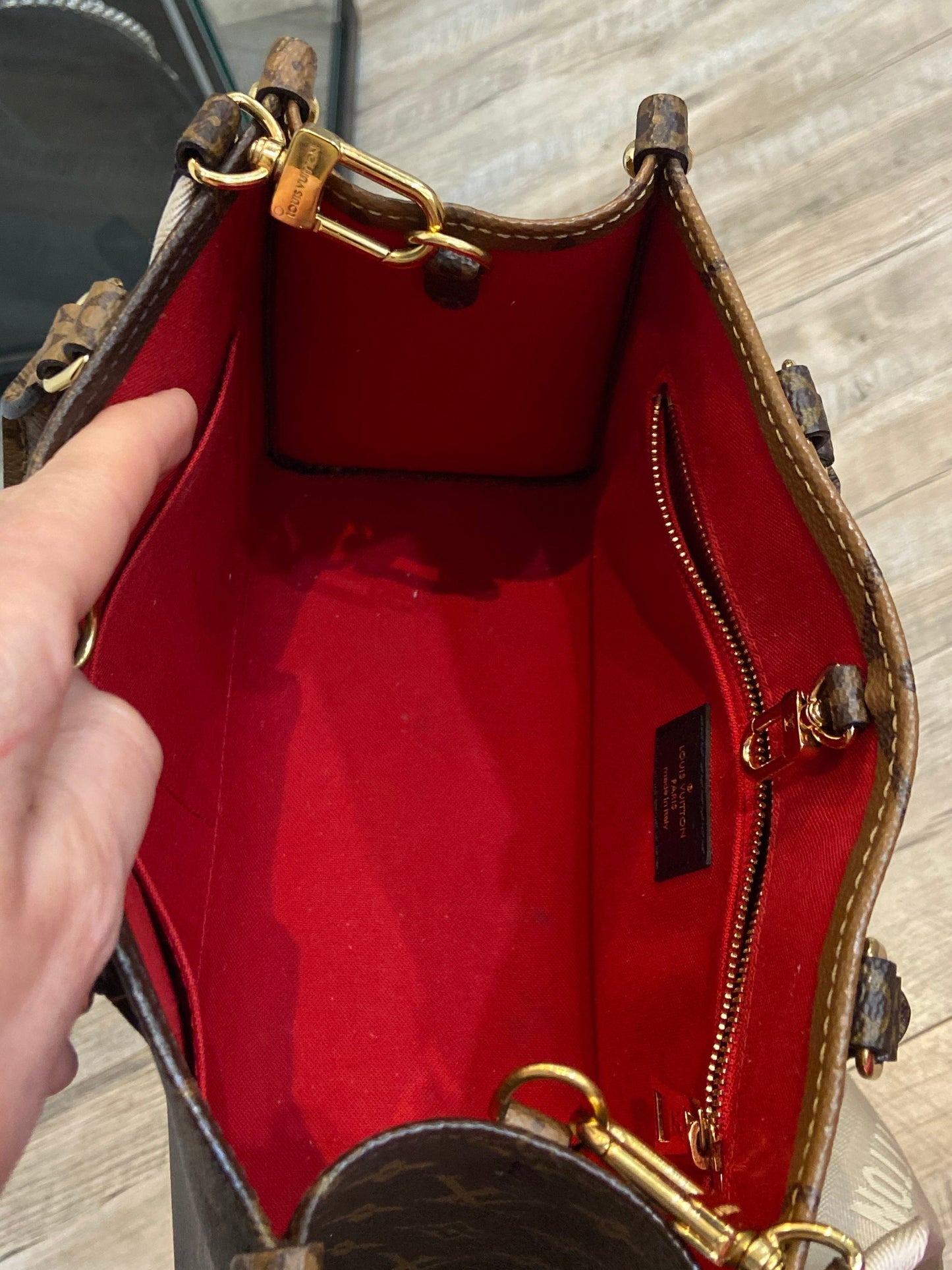 LOUIS VUITTON REVERSE MONOGRAM GIANT ONTHEGO TOTE BAG PM