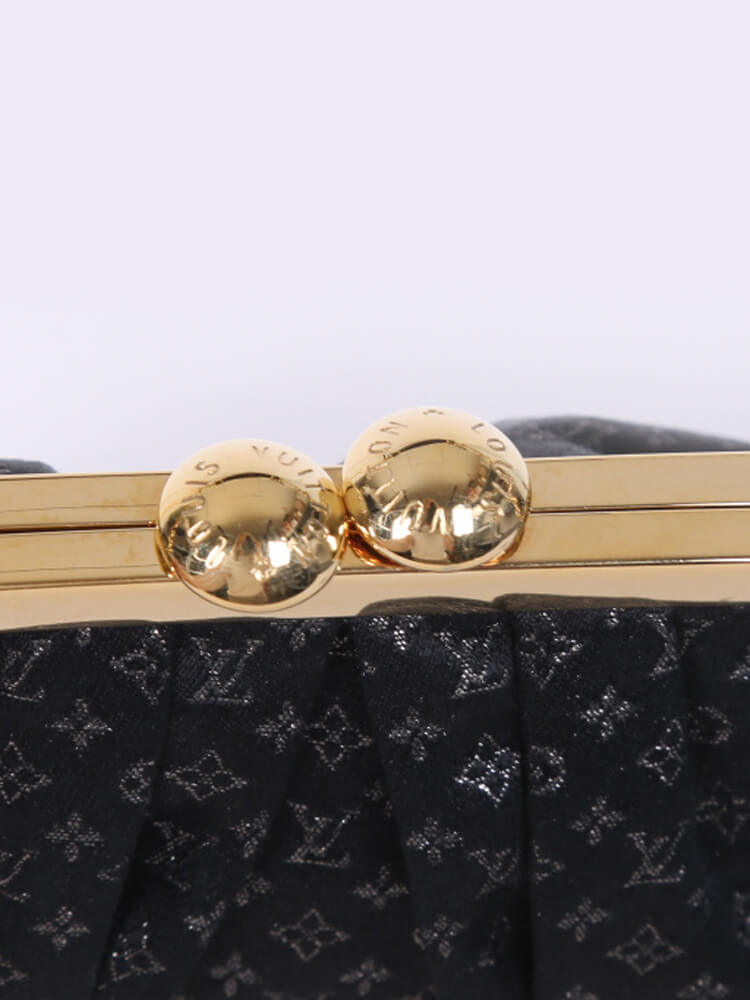 LOUIS VUITTON SATIN MONOGRAM AUMONIERE CLUTCH BAG