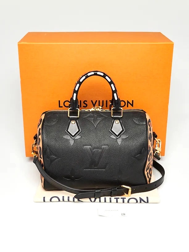 LOUIS VUITTON EMPREINTE GIANT MONOGRAM WILD AT HEART SPEEDY BANDOULIERE 25 SHOULDER BAG