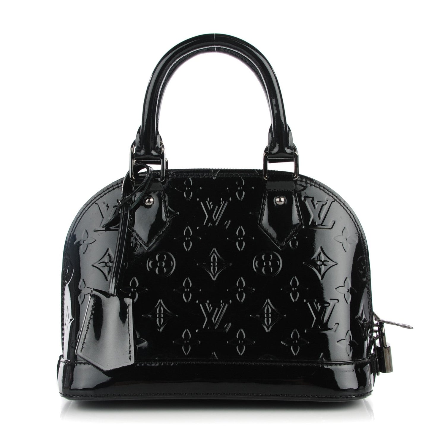 LOUIS VUITTON VERNIS ALMA BB HANDBAG NOIR MAGNETIQUE