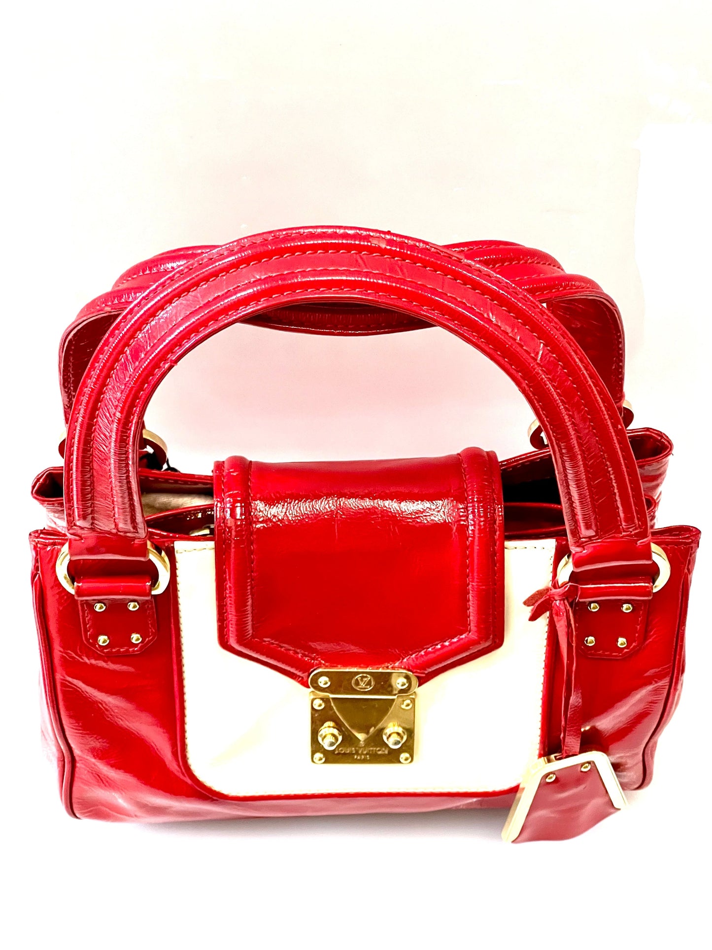 LOUIS VUITTON VERNIS LEATHER CRUISE SAC BICOLOR HANDBAG