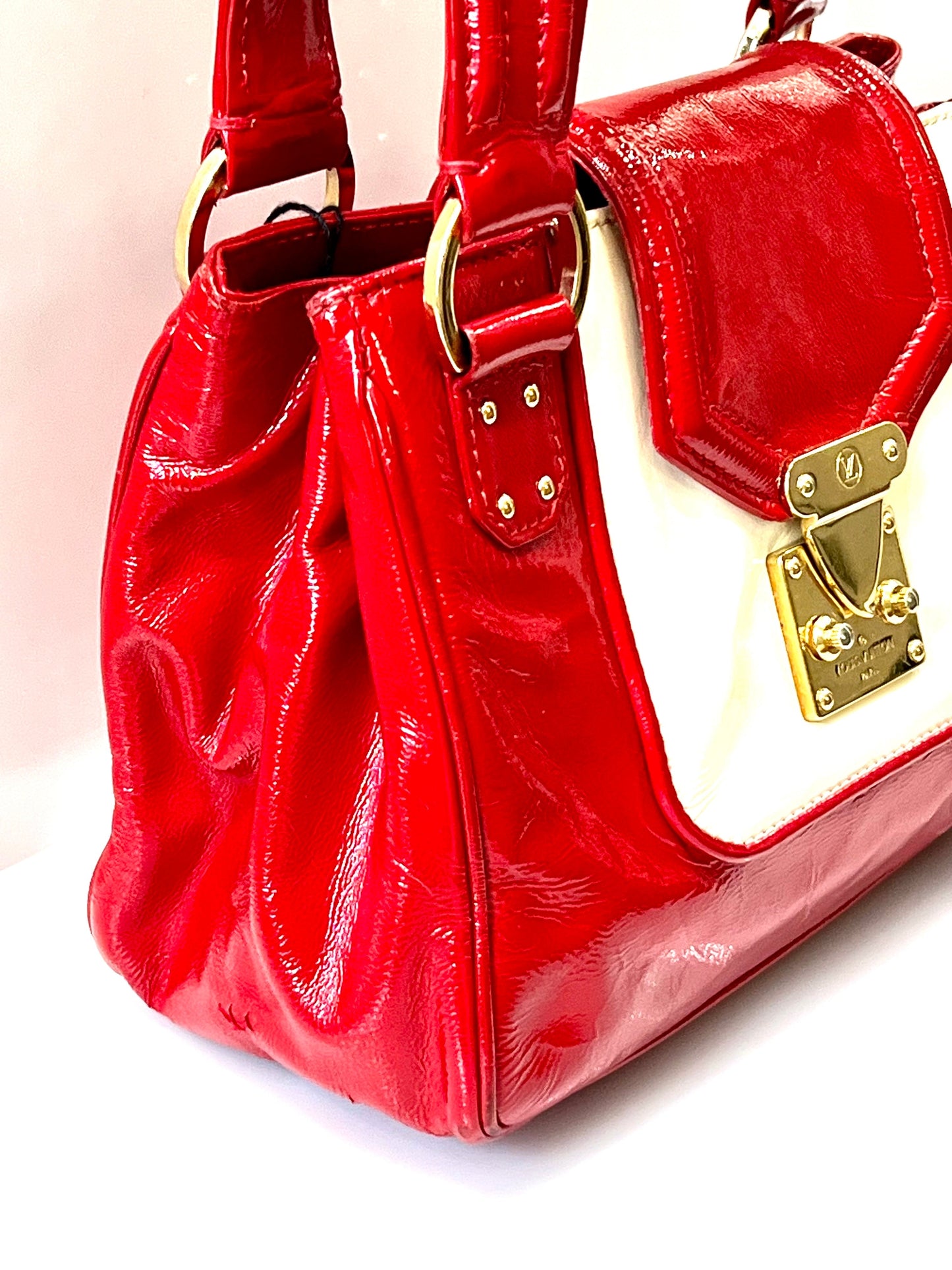 LOUIS VUITTON VERNIS LEATHER CRUISE SAC BICOLOR HANDBAG