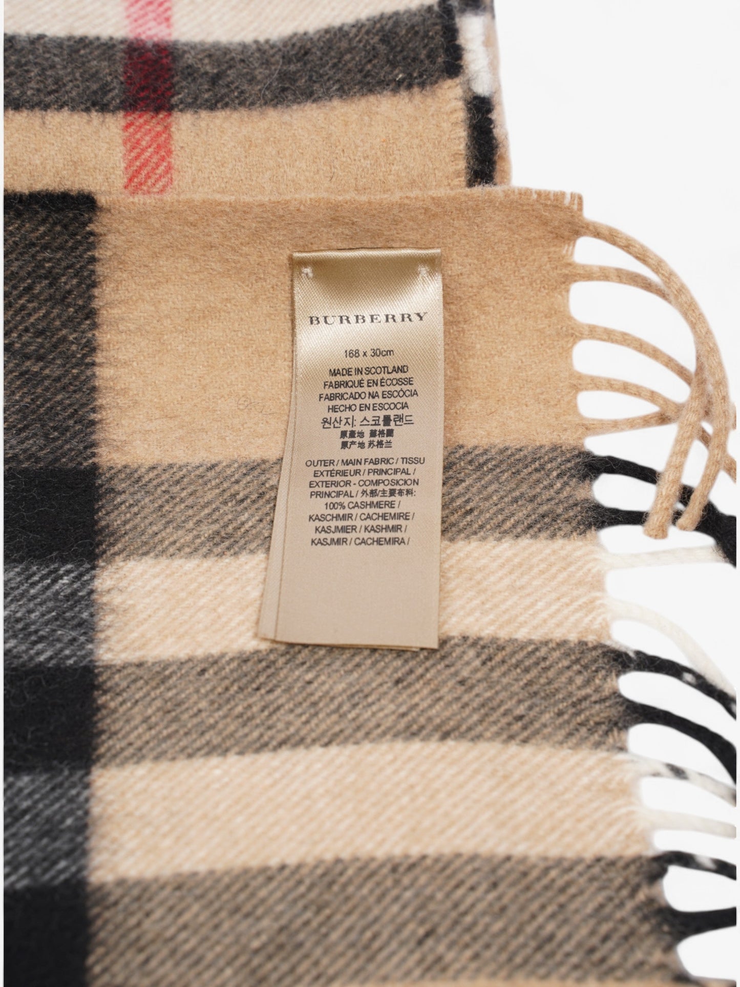 Burberry Scarf Check Cashmere