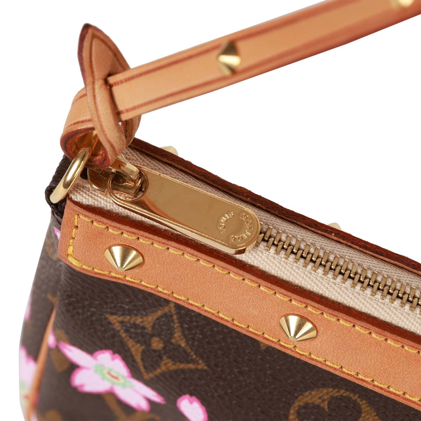 Louis Vuitton Vintage x Takashi Murakami Monogram Cherry Blossom Pochette Gold Hardware