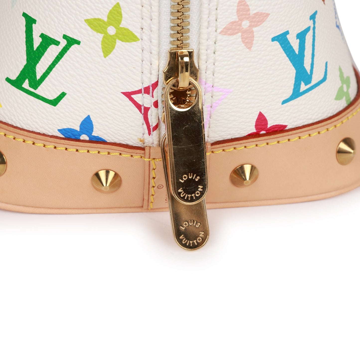 Louis Vuitton Vintage Monogram Multicolor White Alma PM Gold Hardware