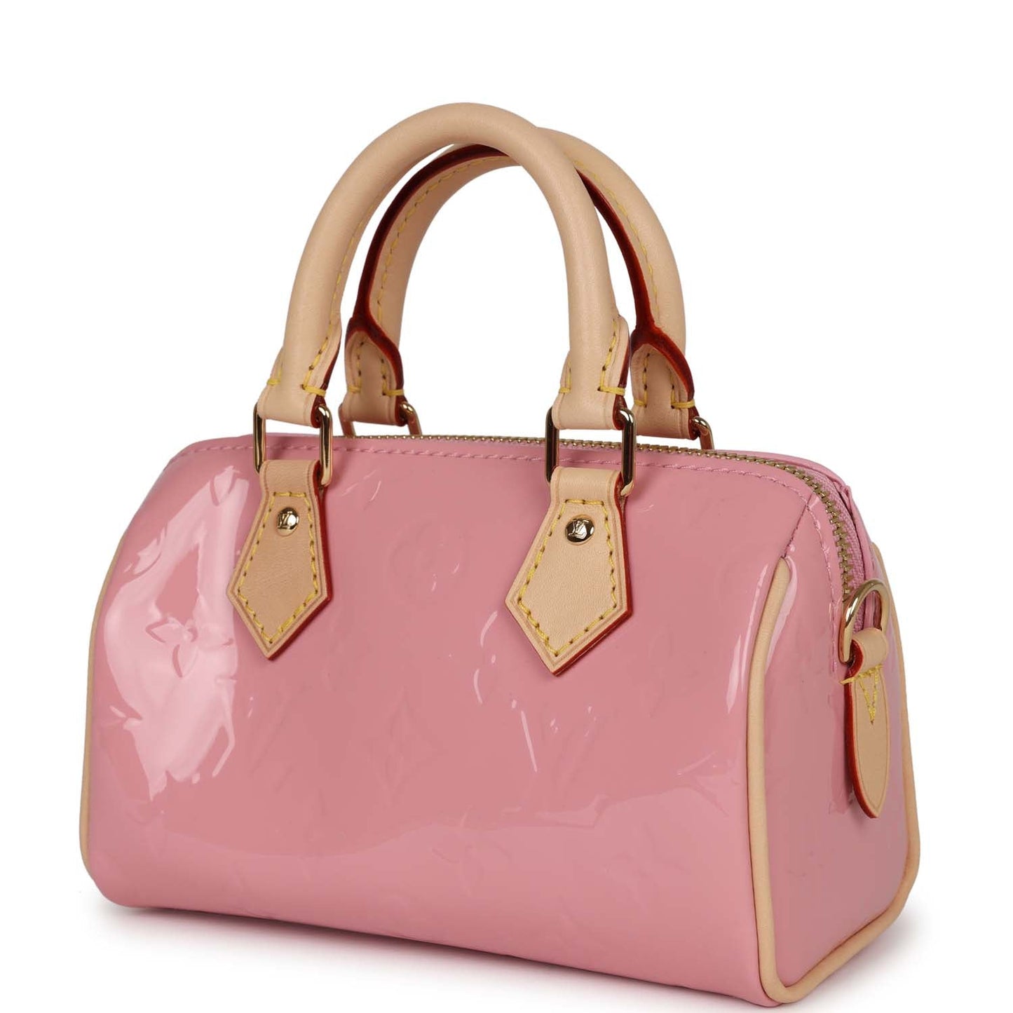 Louis Vuitton Nano Speedy Mochi Pink Vernis Gold Hardware