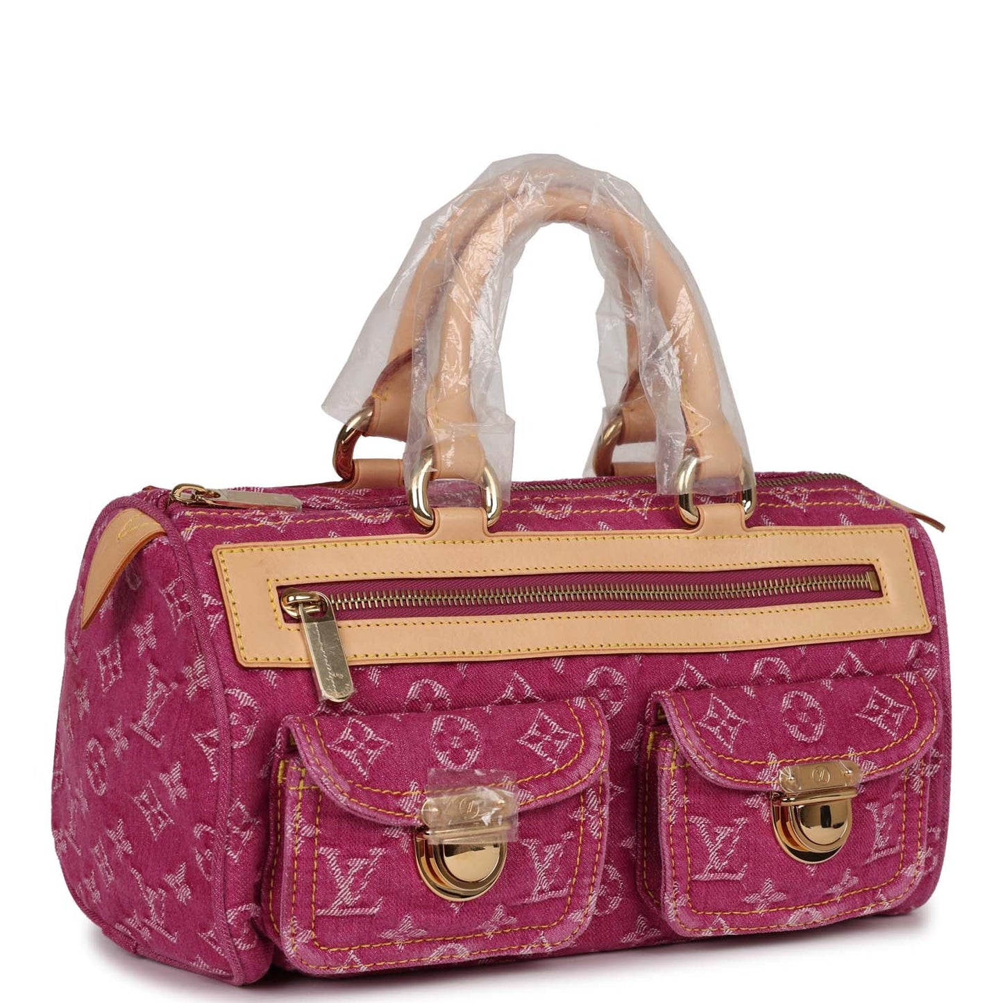 Louis Vuitton Vintage Neo Speedy Pink Denim Monogram Gold Hardware